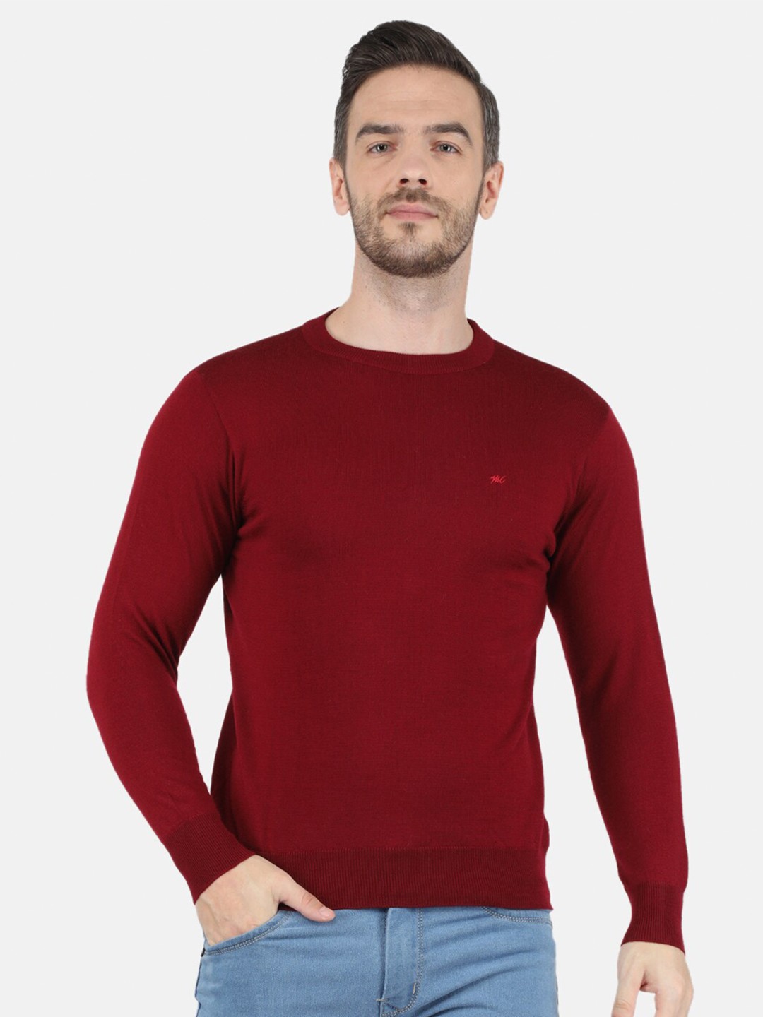 

Monte Carlo Men Maroon Solid Pullover
