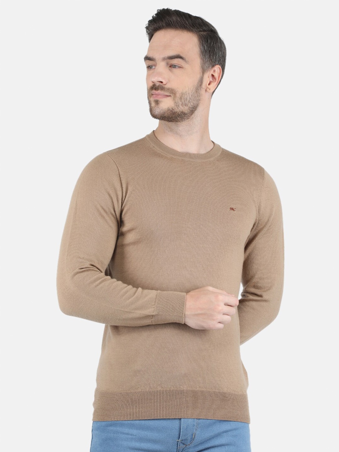

Monte Carlo Men Beige Pure Wool Pullover Sweater