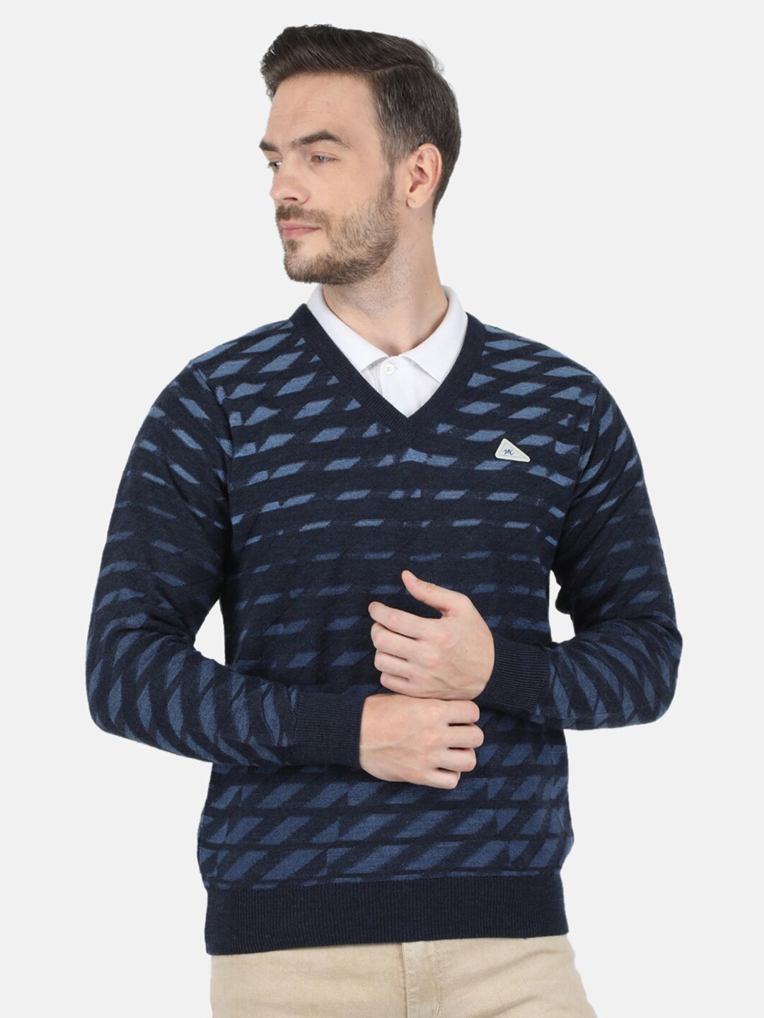 Monte Carlo Men Wool blend Navy Blue Pullover