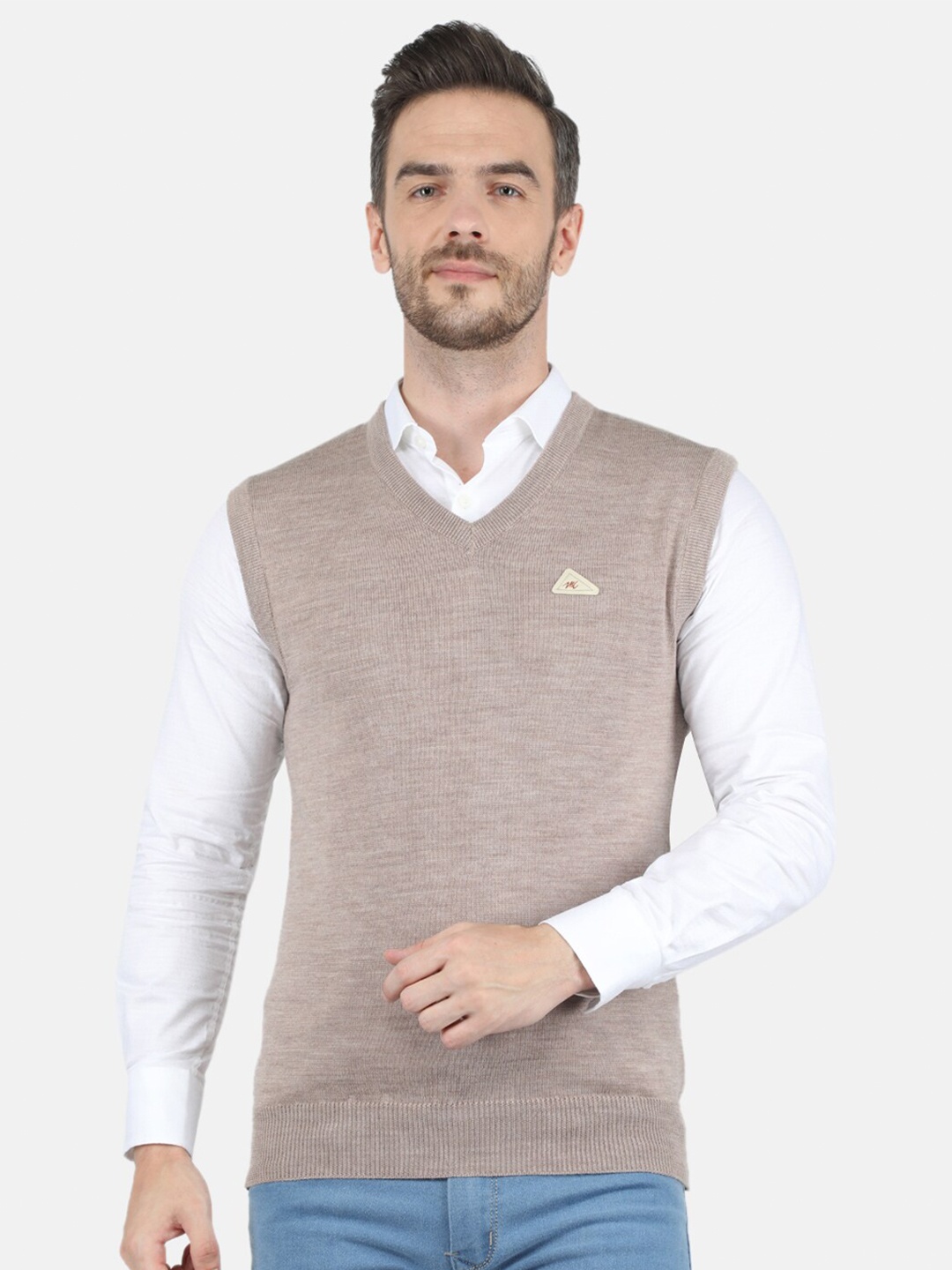 

Monte Carlo Men Beige Pure Wool Sweater Vest