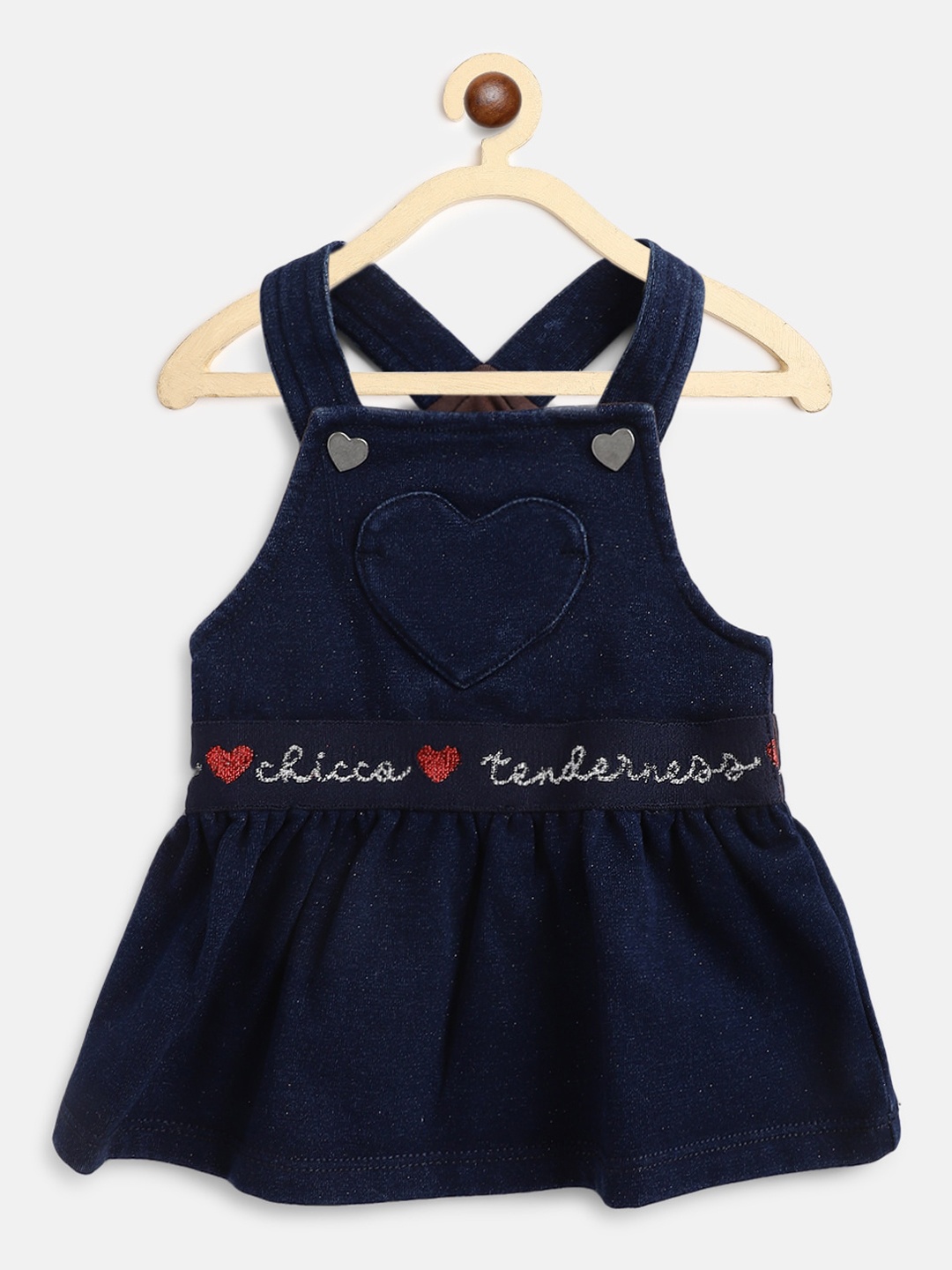 

Chicco Girls Navy Blue Typography Sleeveless Overall Skirt