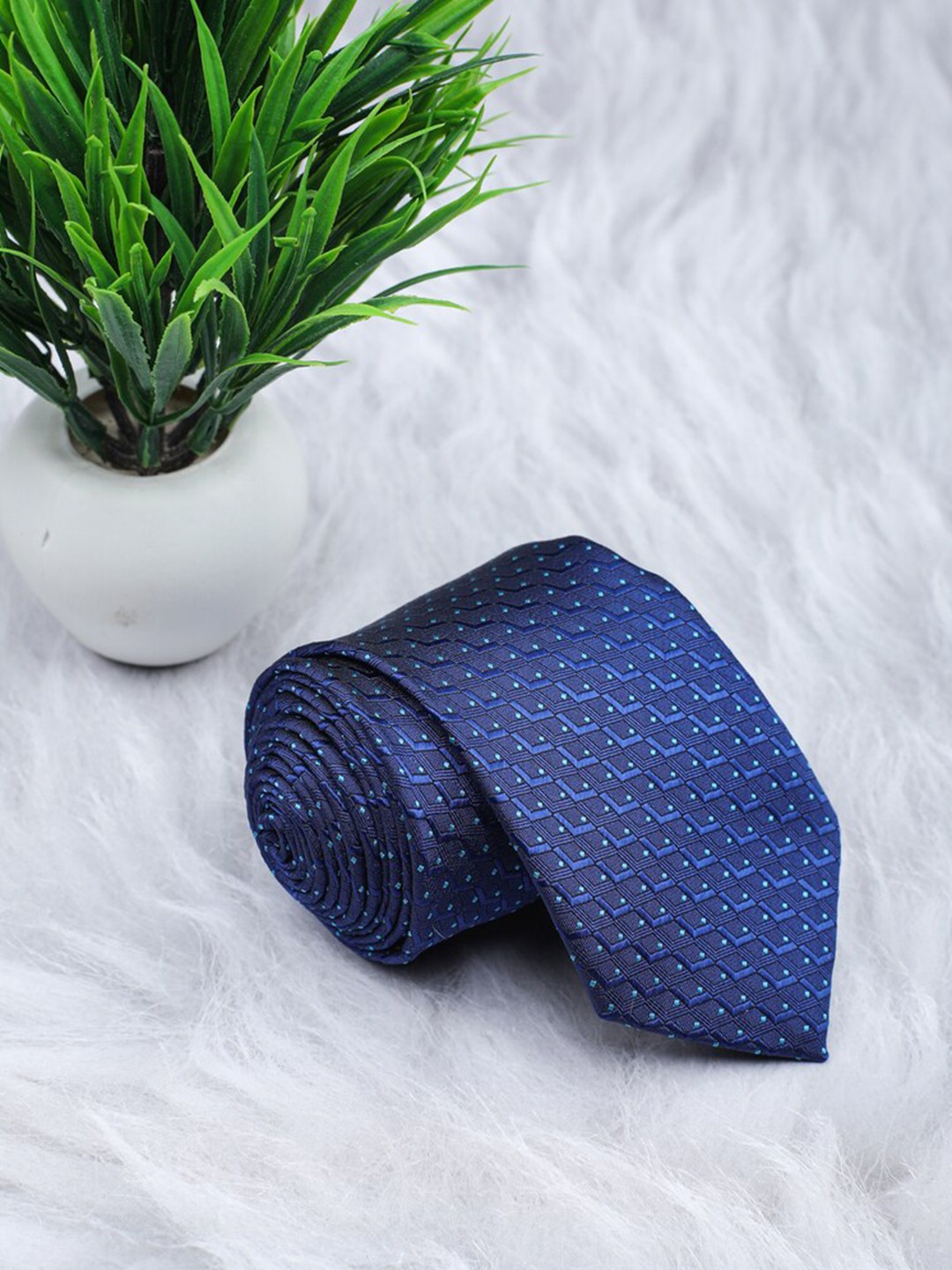 

ELLIS Men Blue Printed Broad Tie
