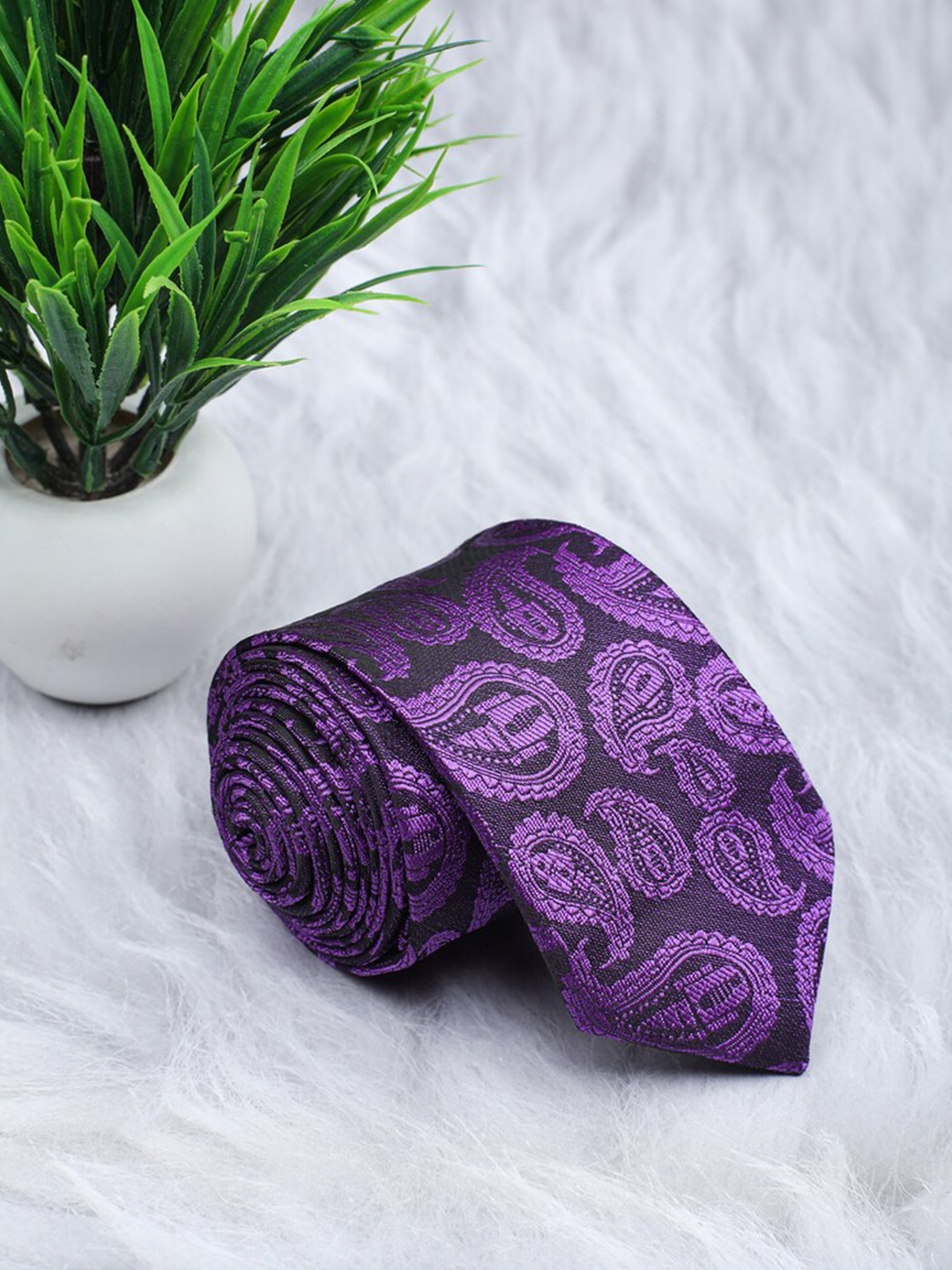 

ELLIS Men Purple Printed Ascot Tie