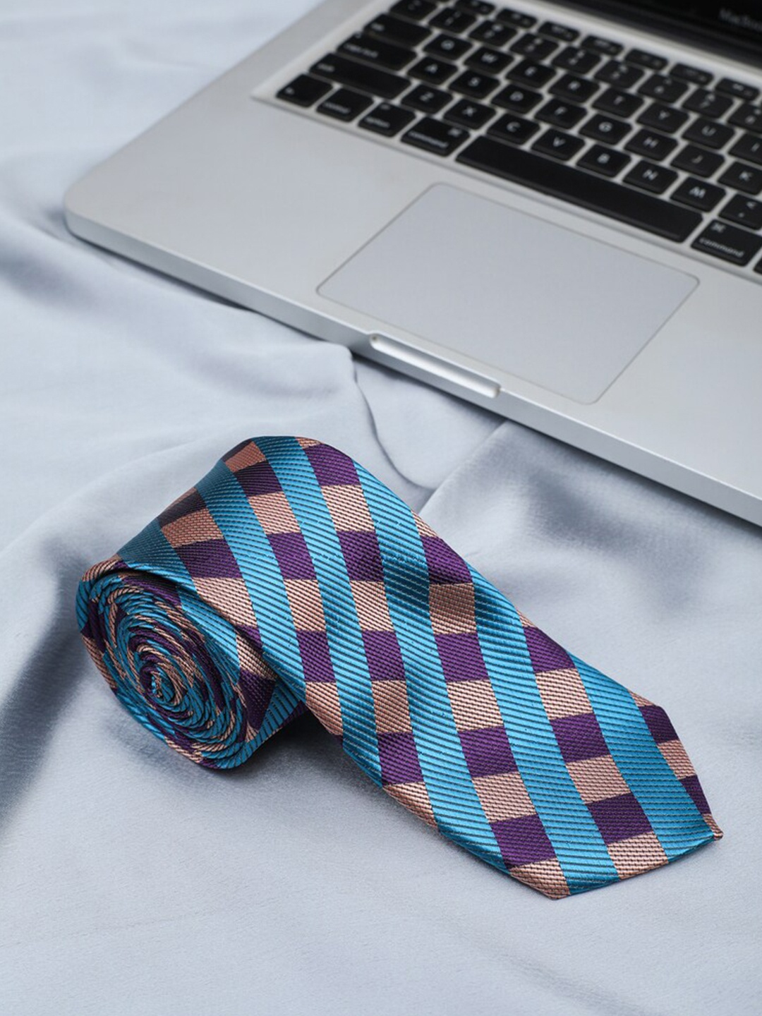 

ELLIS Men Blue & Purple Woven Design Broad Tie