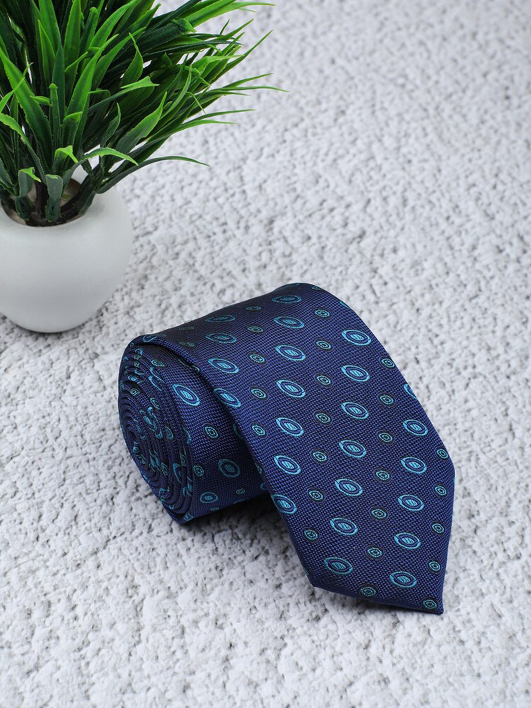 

ELLIS Men Blue Printed Broad Tie