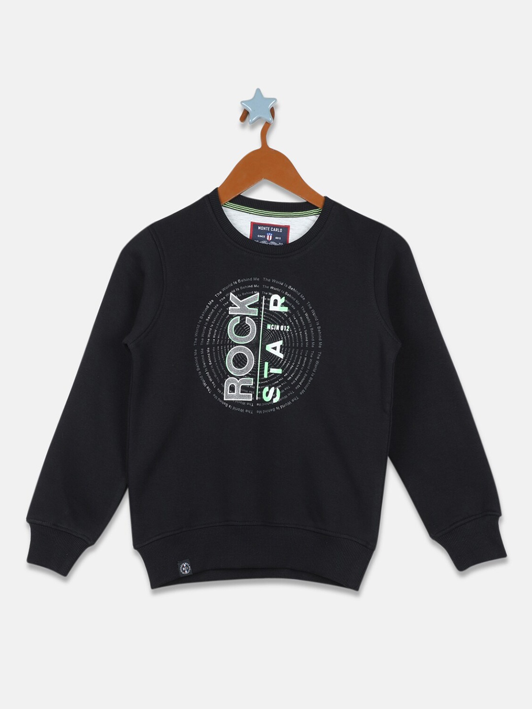 

Monte Carlo Boys Black Printed Sweatshirt