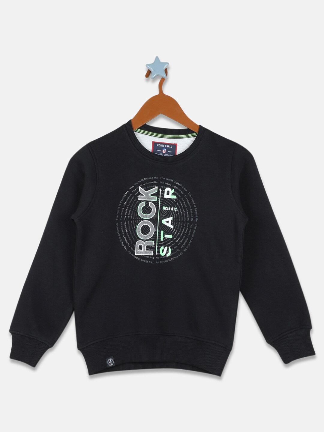 

Monte Carlo Boys Black Printed Sweatshirt