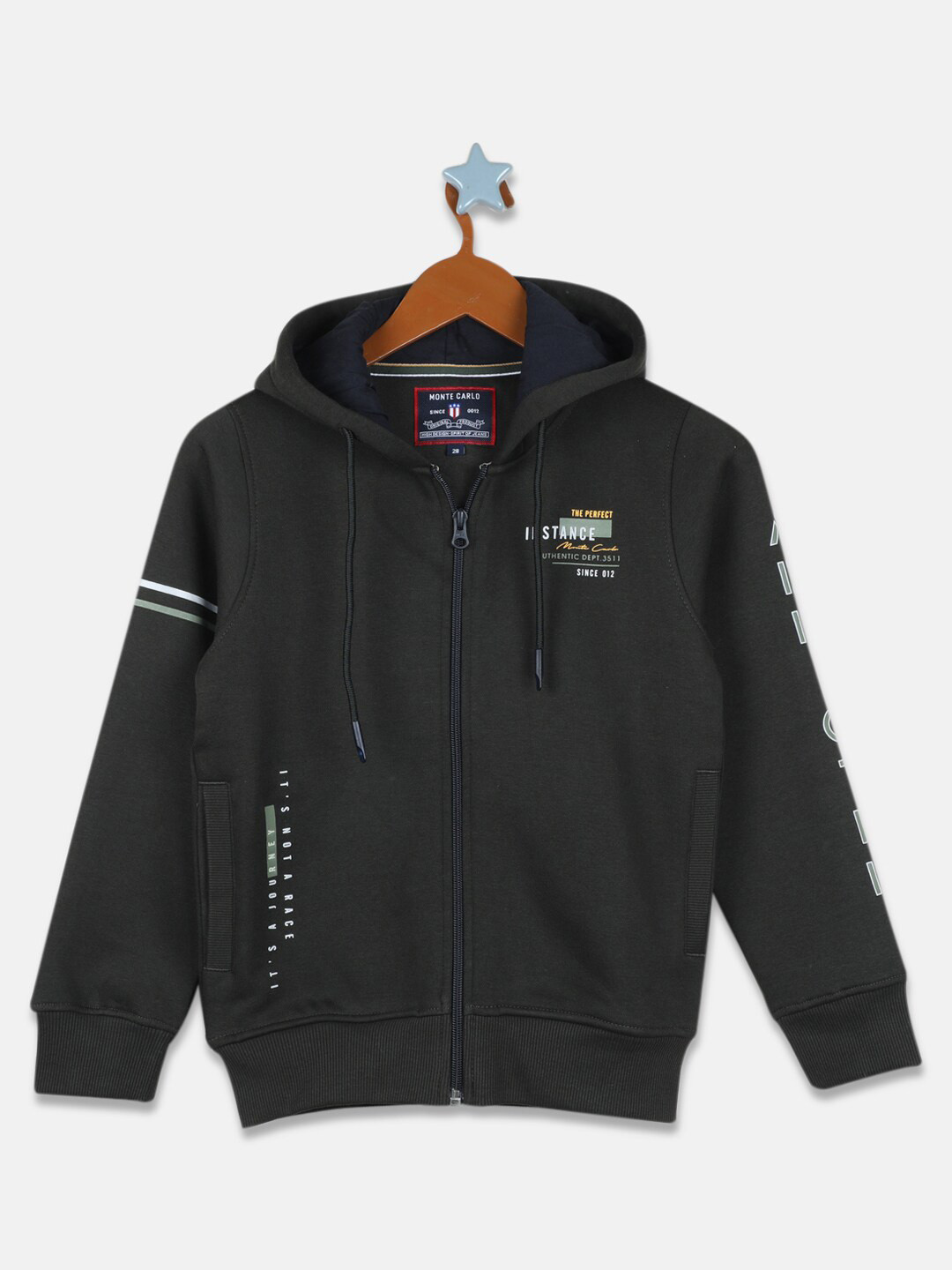 

Monte Carlo Boys Olive Green Hooded Sweatshirt