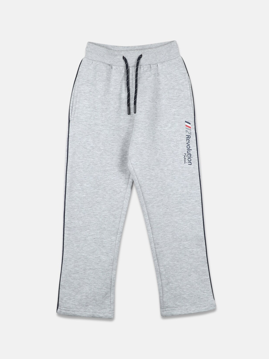 

Monte Carlo Boys Grey Regular Fit Brand Logo Printed Cotton Track Pants