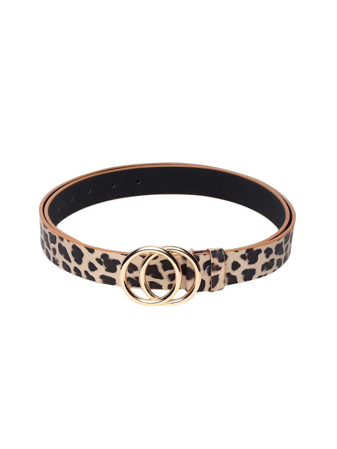 

SAMTROH Women Cream & Black Leopard Printed Belt