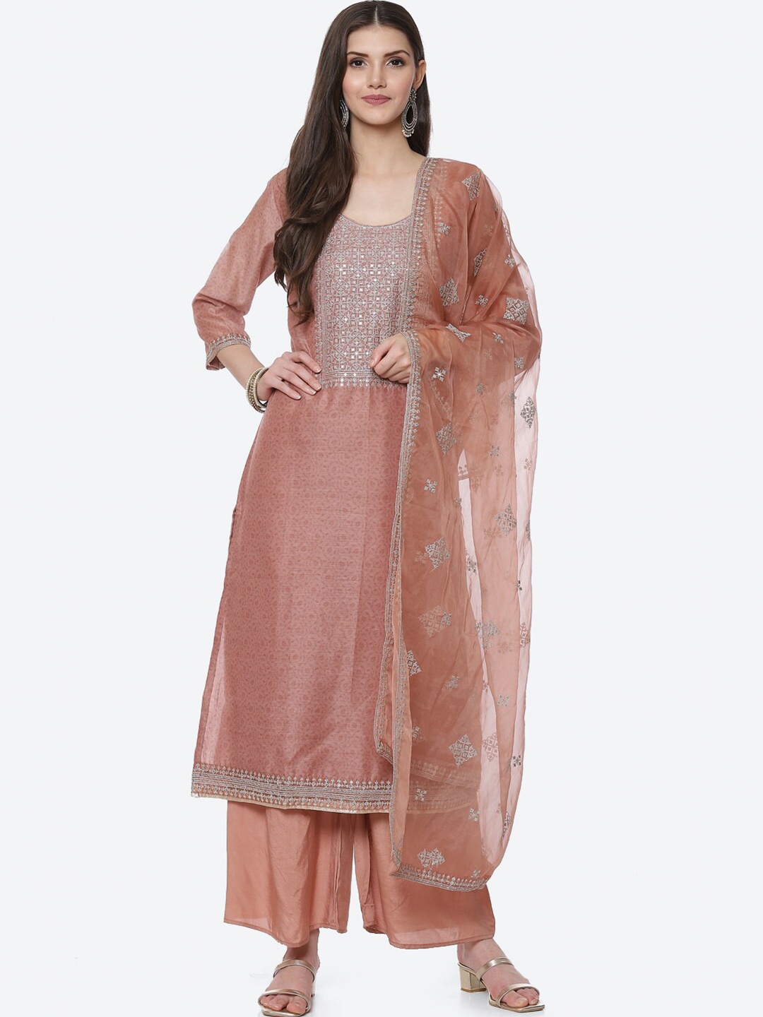 

Biba Women Pink Unstitched Dress Material