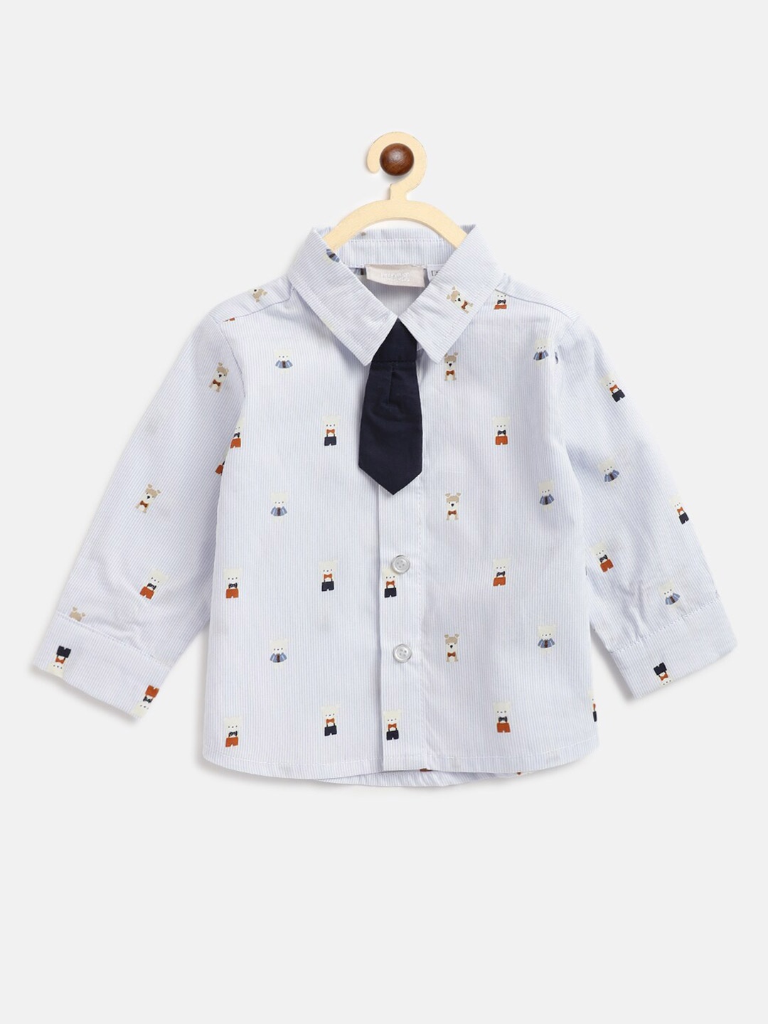 Chicco Boys White Comfort Striped Cotton Casual Shirt