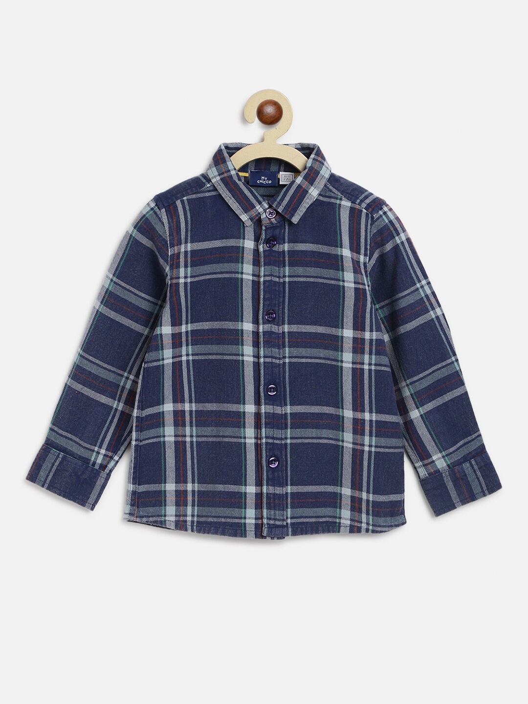 

Chicco Boys Blue Comfort Tartan Checks Checked Casual Shirt