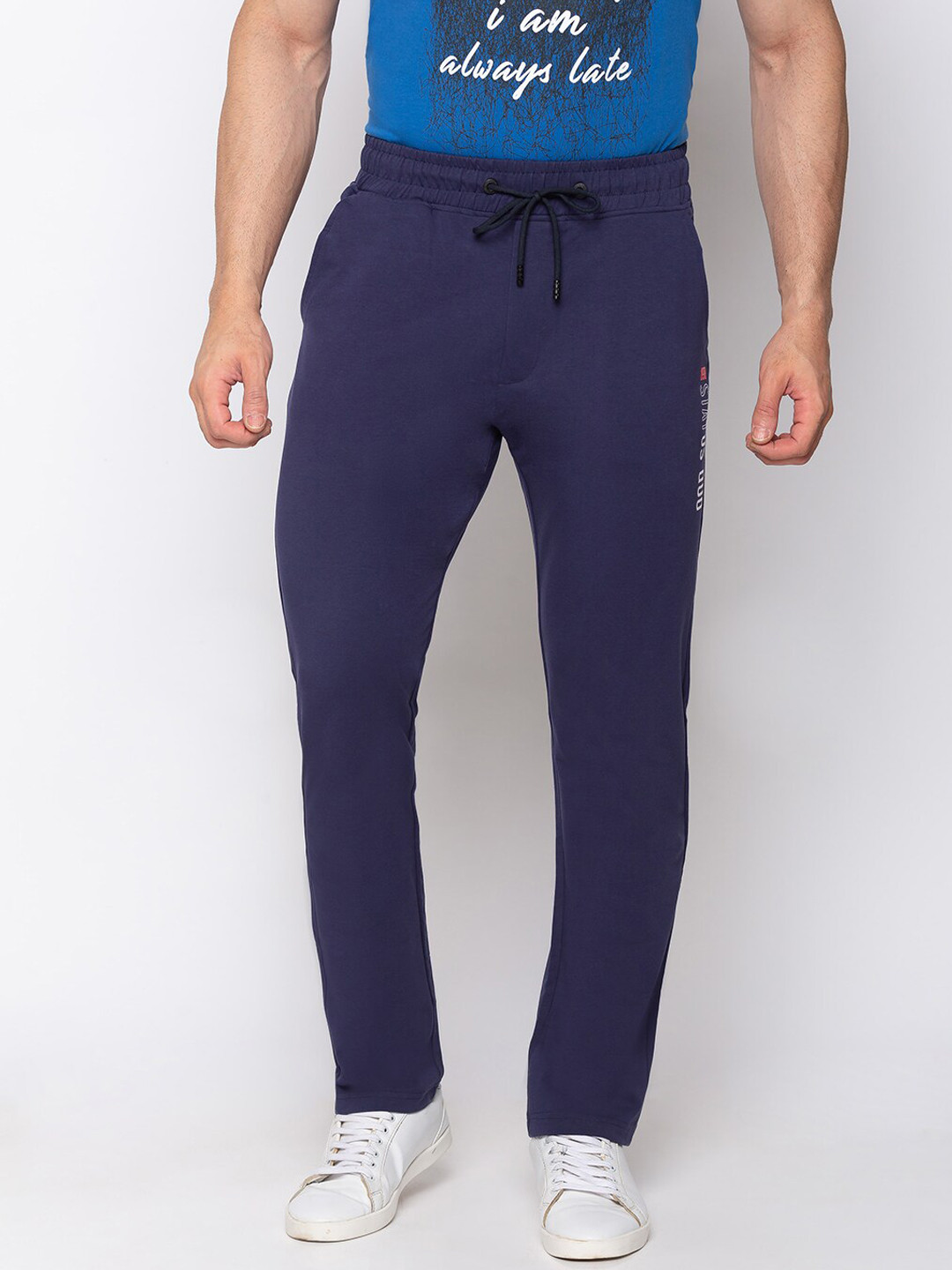 

Status Quo Men Navy Blue Solid Track Pants