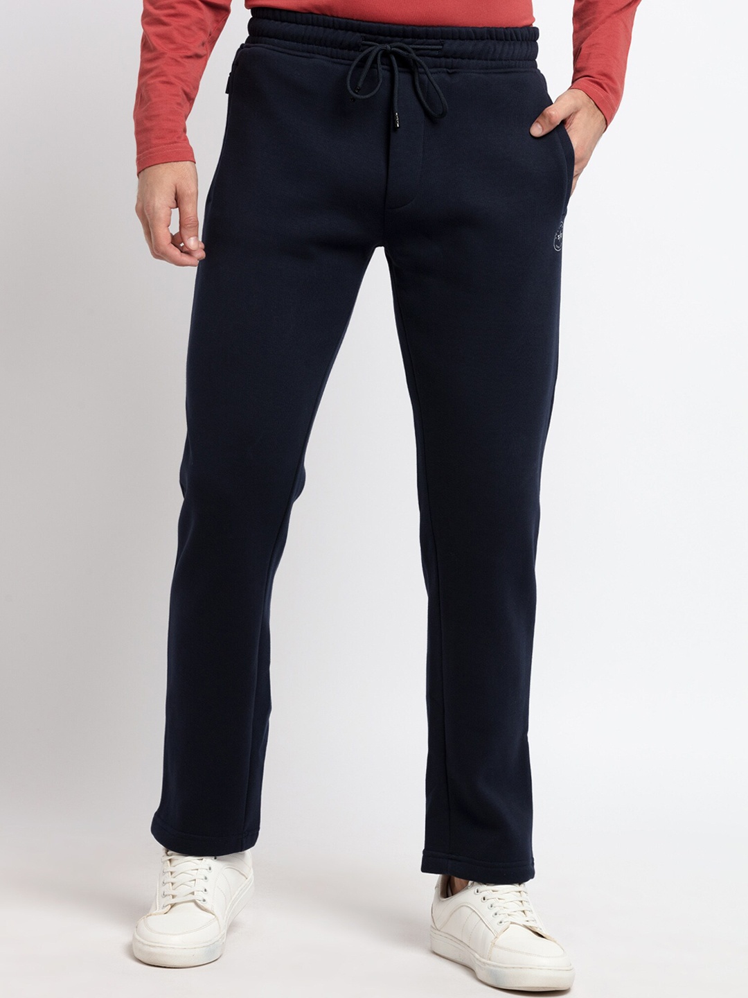 

Status Quo Men Navy Blue Solid Cotton Track Pants