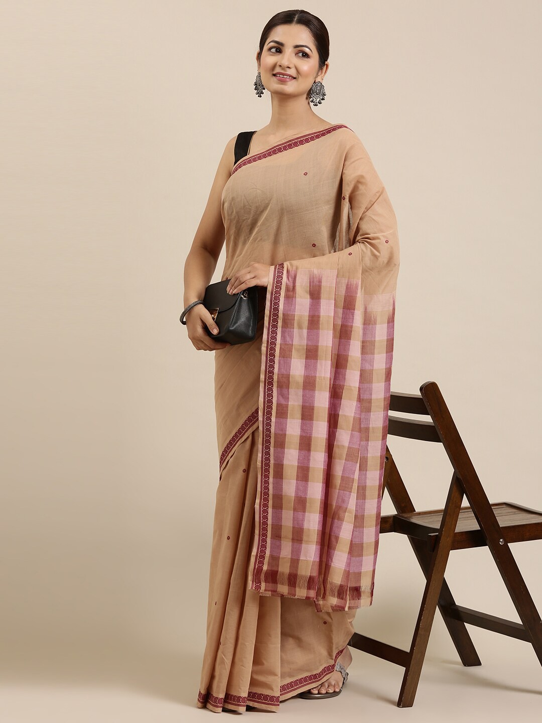 

The Chennai Silks Brown Pure Cotton Saree