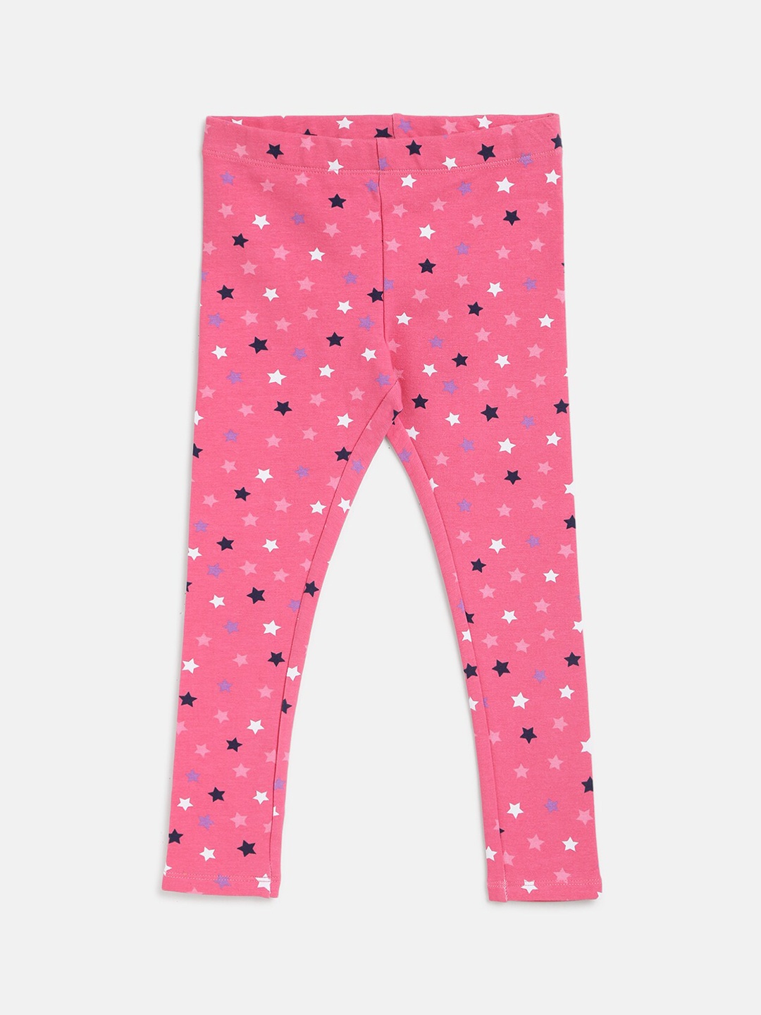 

Chicco Girls Pink & Navy Blue Printed Ankle-Length Leggings