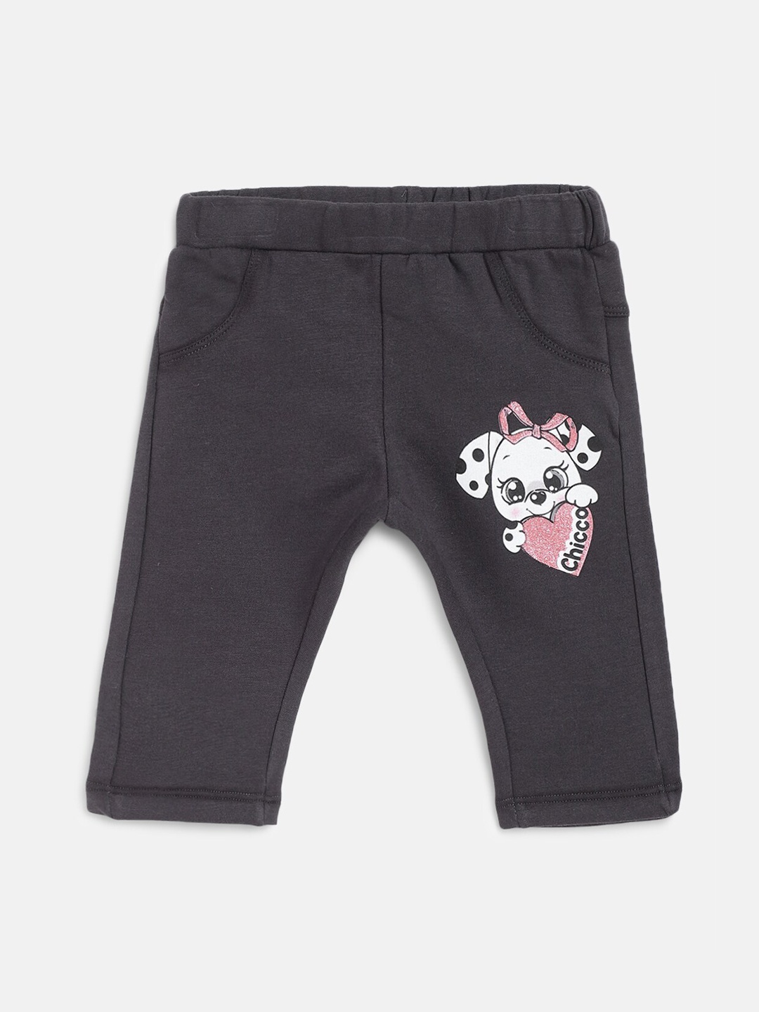 Chicco Infant Girls Grey Solid Ankle Length Leggings