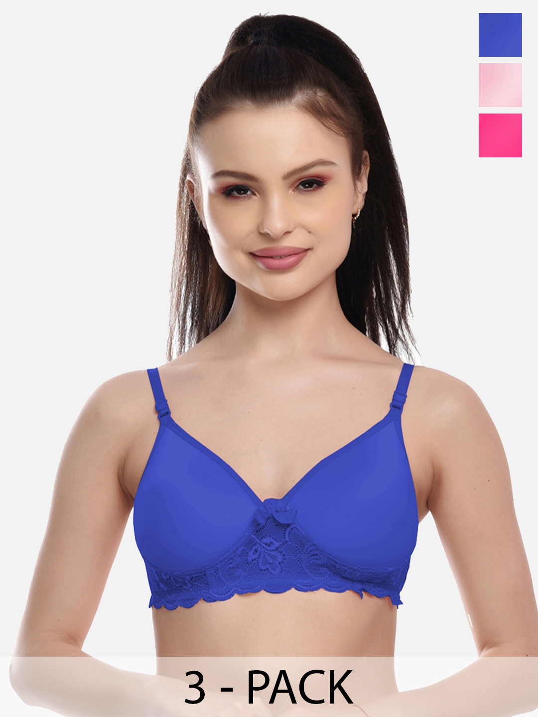 

FIMS Blue & Pink Bra Lightly Padded