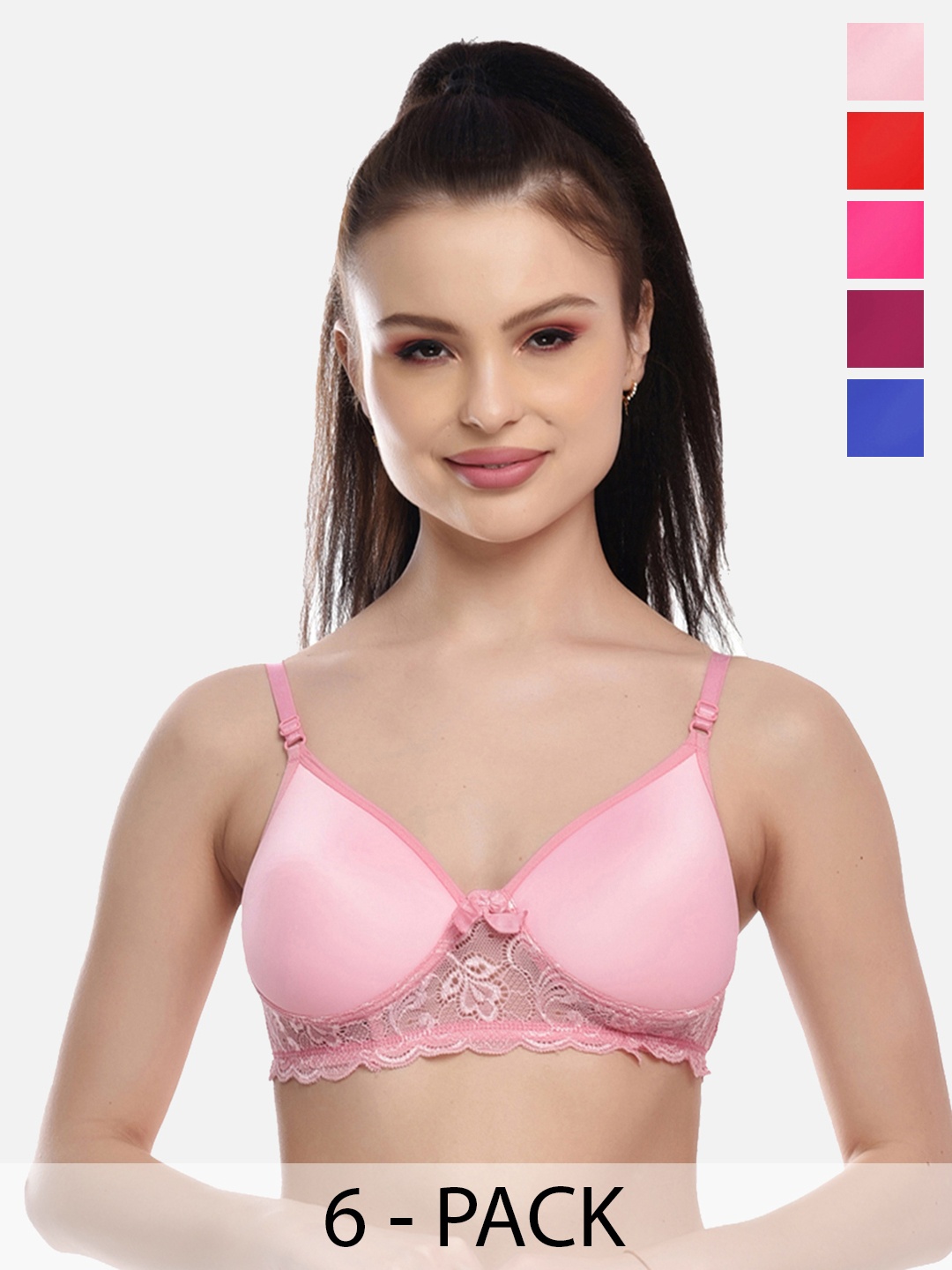 

FIMS Women Blue & Pink Bra Lightly Padded