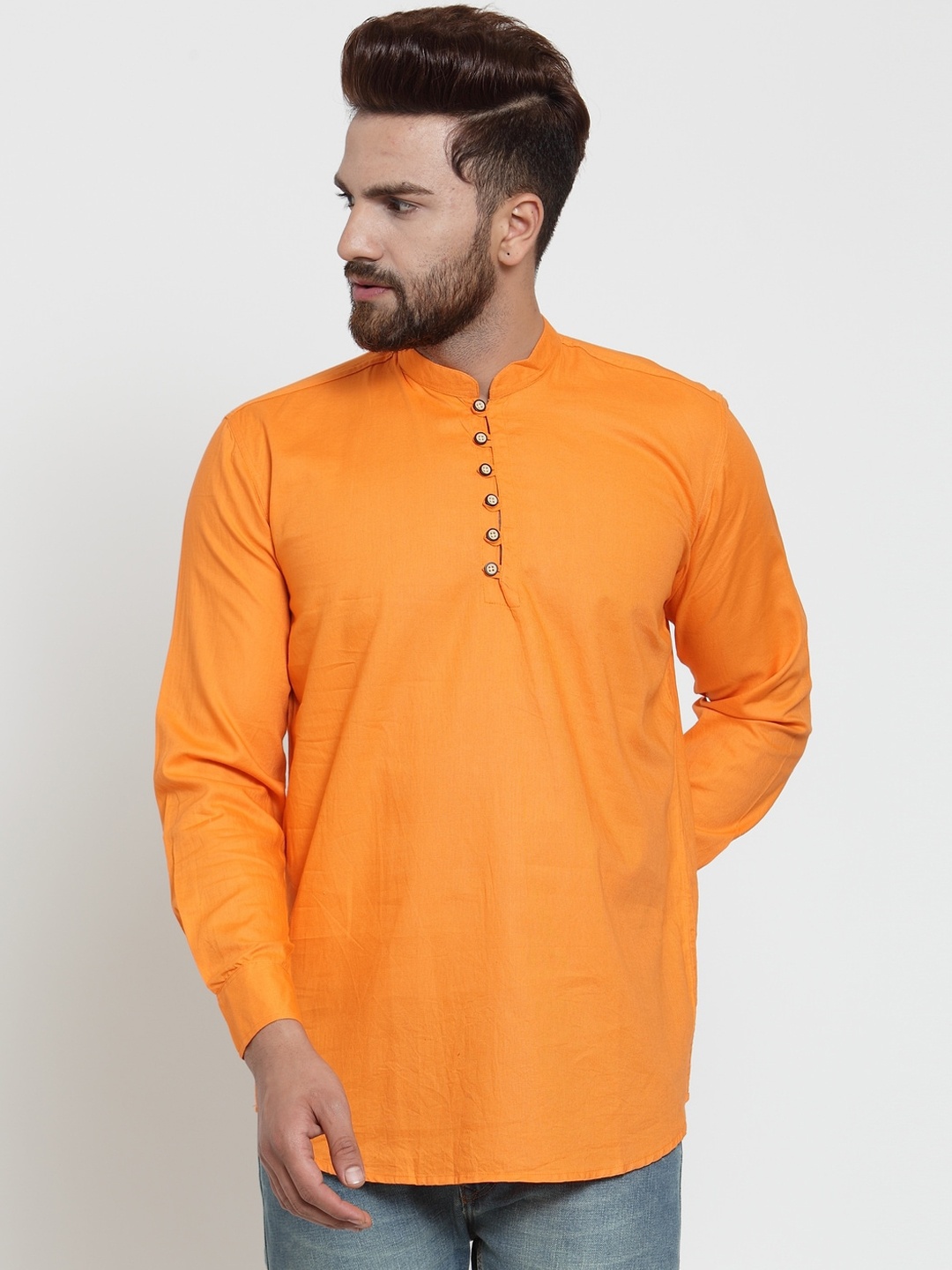 

A-Okay Men Orange Kurta