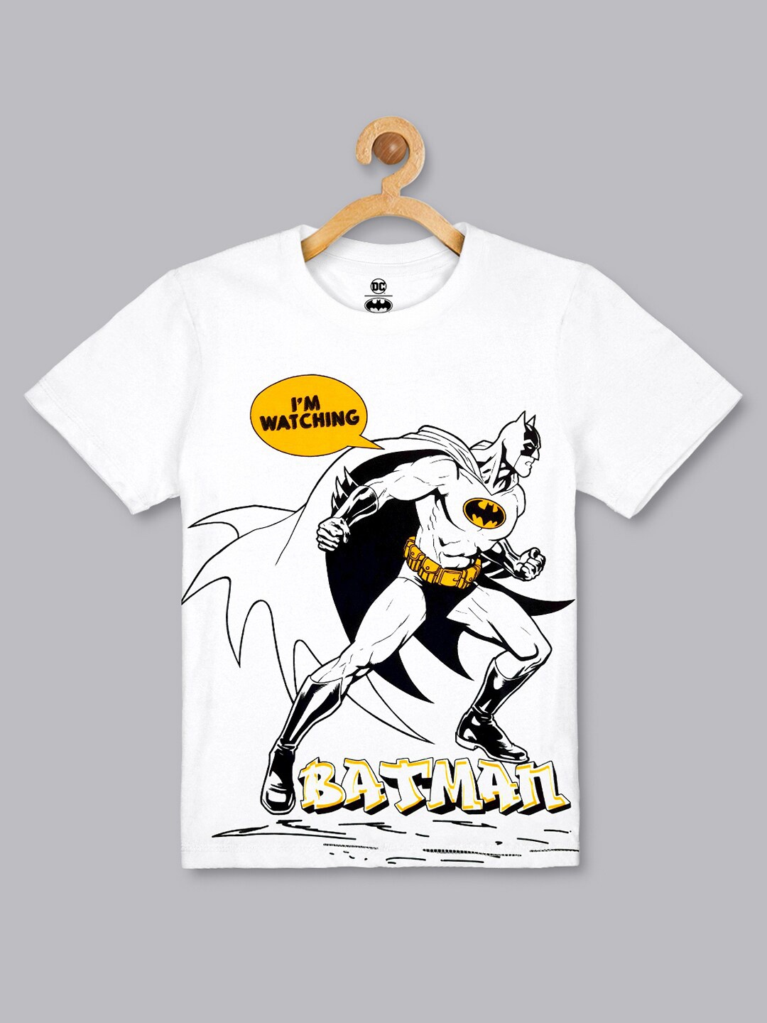 

Kids Ville Boys White Batman Printed Cotton Tshirts