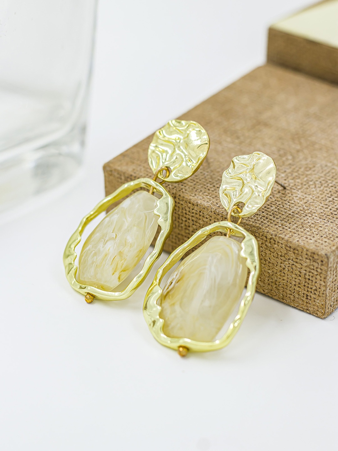 Bellofox Women Gold-Toned Classic Perry Drop Earrings