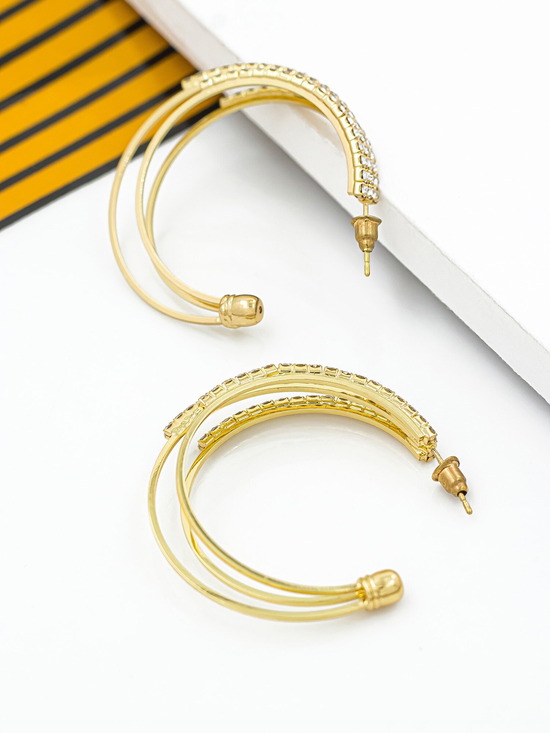 

Bellofox Gold-Toned Circular Half Hoop Earrings