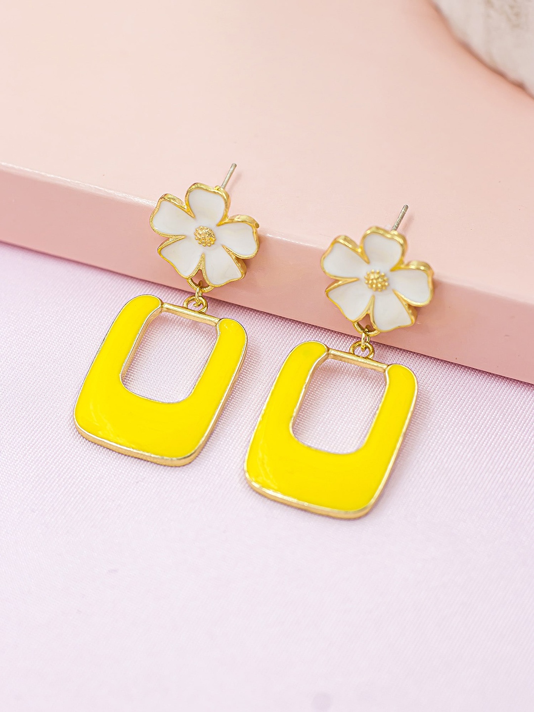 

Bellofox Yellow Floral Drop Earrings
