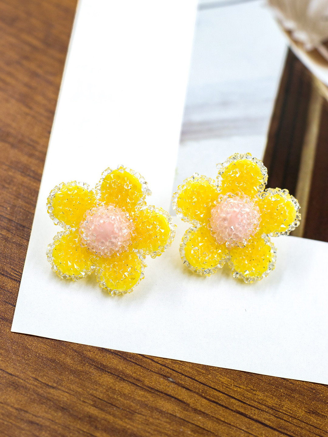 

Bellofox Yellow Floral Studs Earrings