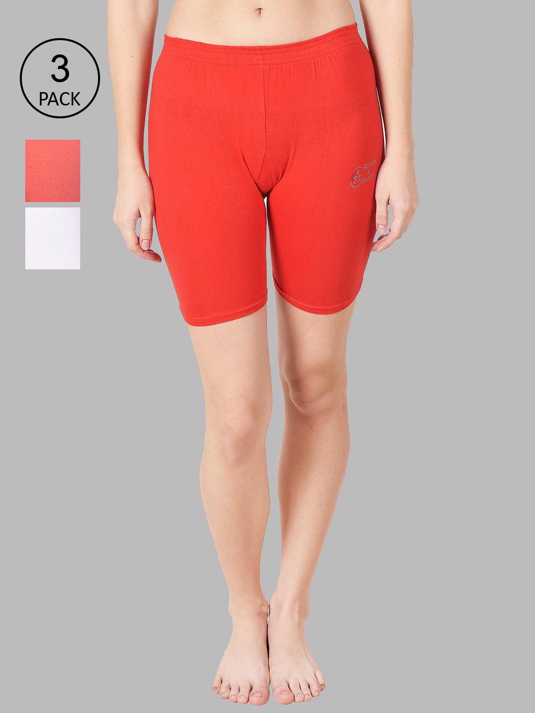 

Apraa & Parma Women Red Slim Fit Cycling Sports Shorts