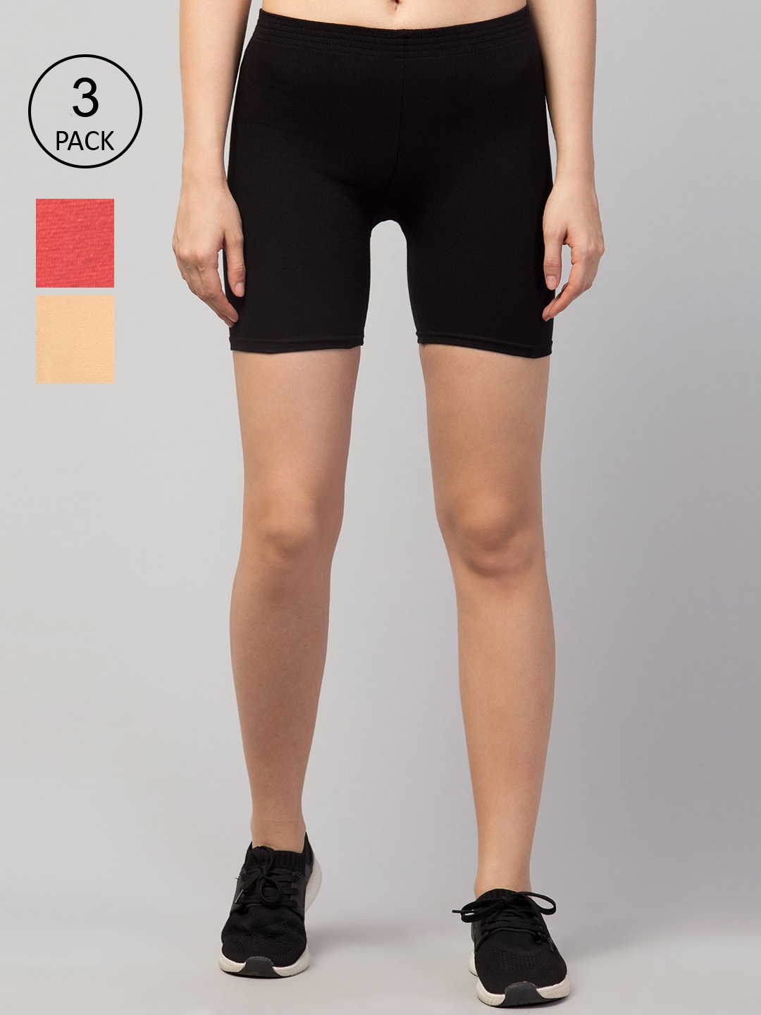 

Apraa & Parma Women Black Slim Fit Cycling Sports Shorts
