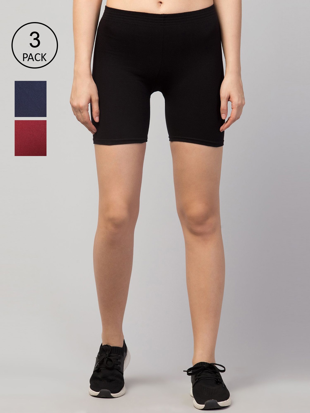 

Apraa & Parma Women Black Slim Fit Cycling Sports Shorts