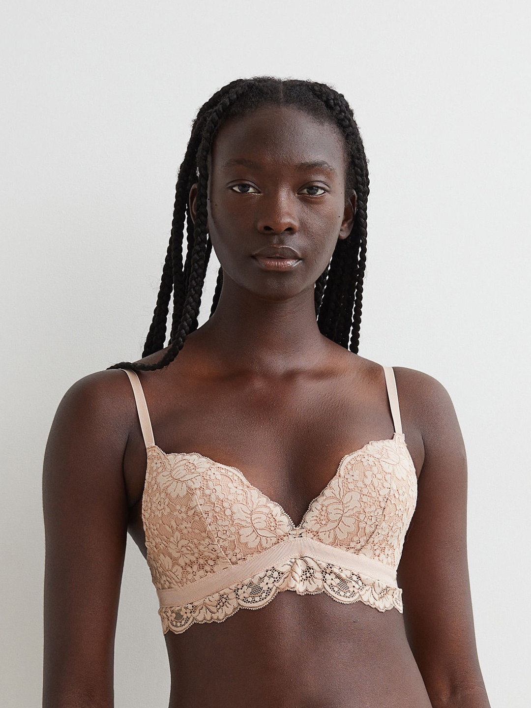 

H&M Non-Wired Push-up Bralette, Beige