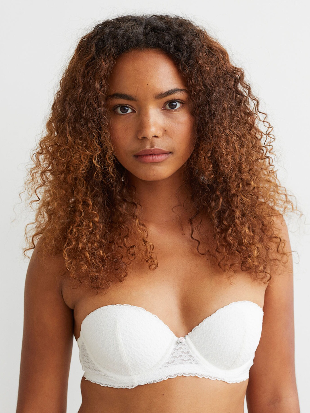 

H&M Women Lace Padded Balconette Bra, White