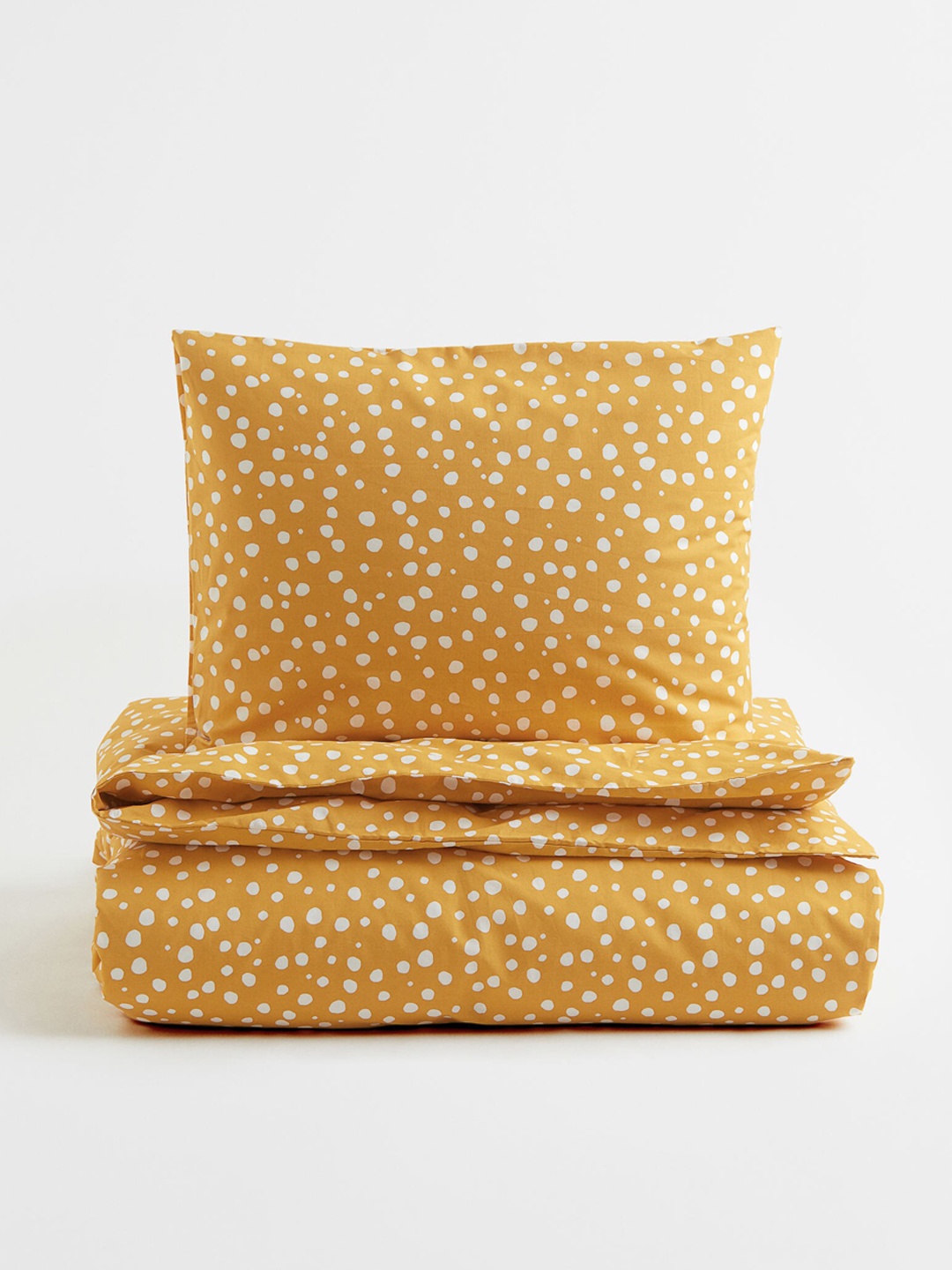 

H&M Yellow & White Patterned Single Duvet Cover Set