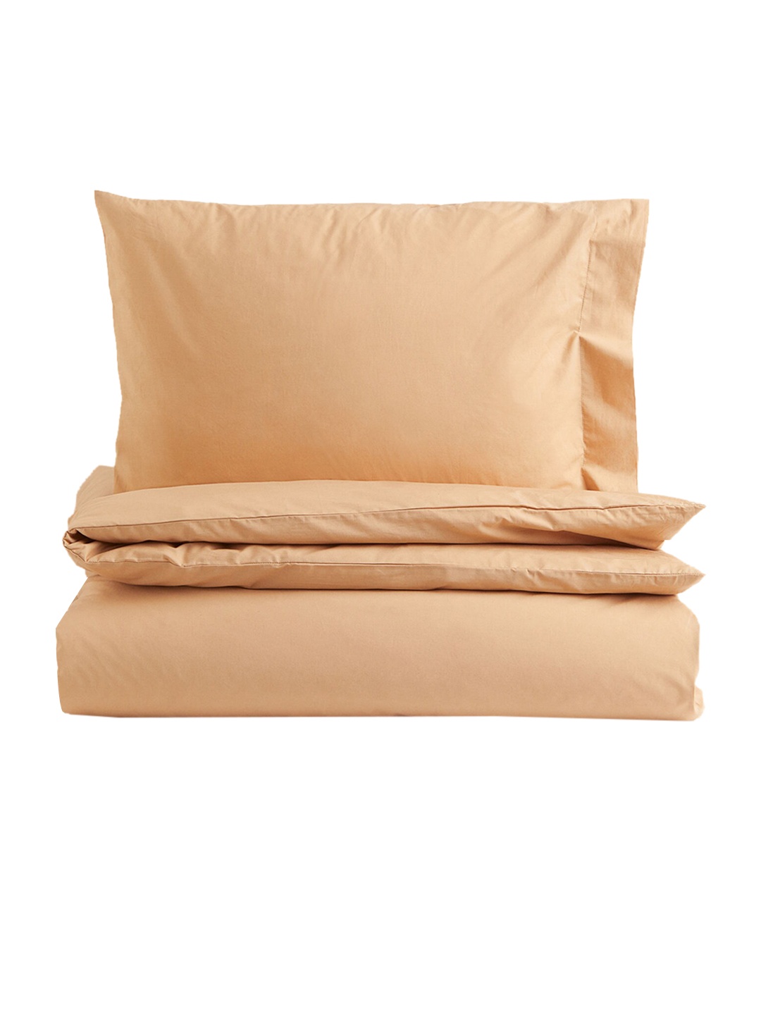 

H&M Beige Cotton Percale Single Duvet Cover Set