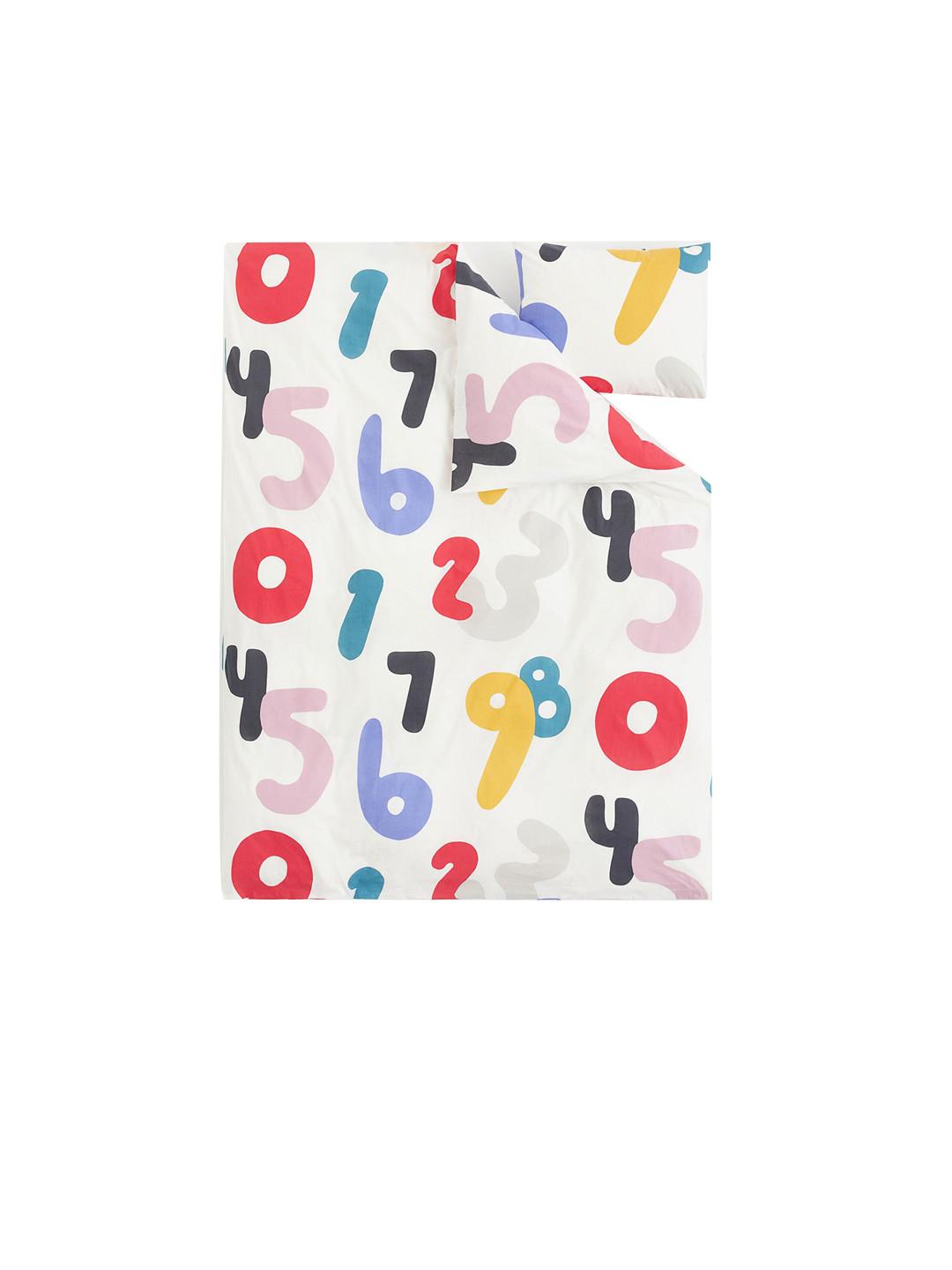 

H&M Girls White Patterned Single Duvet Cover Set