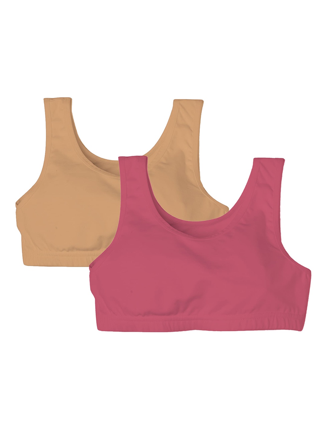 

Red Rose Girls Pink & Beige Solid Pack Of 2 Cotton Bra