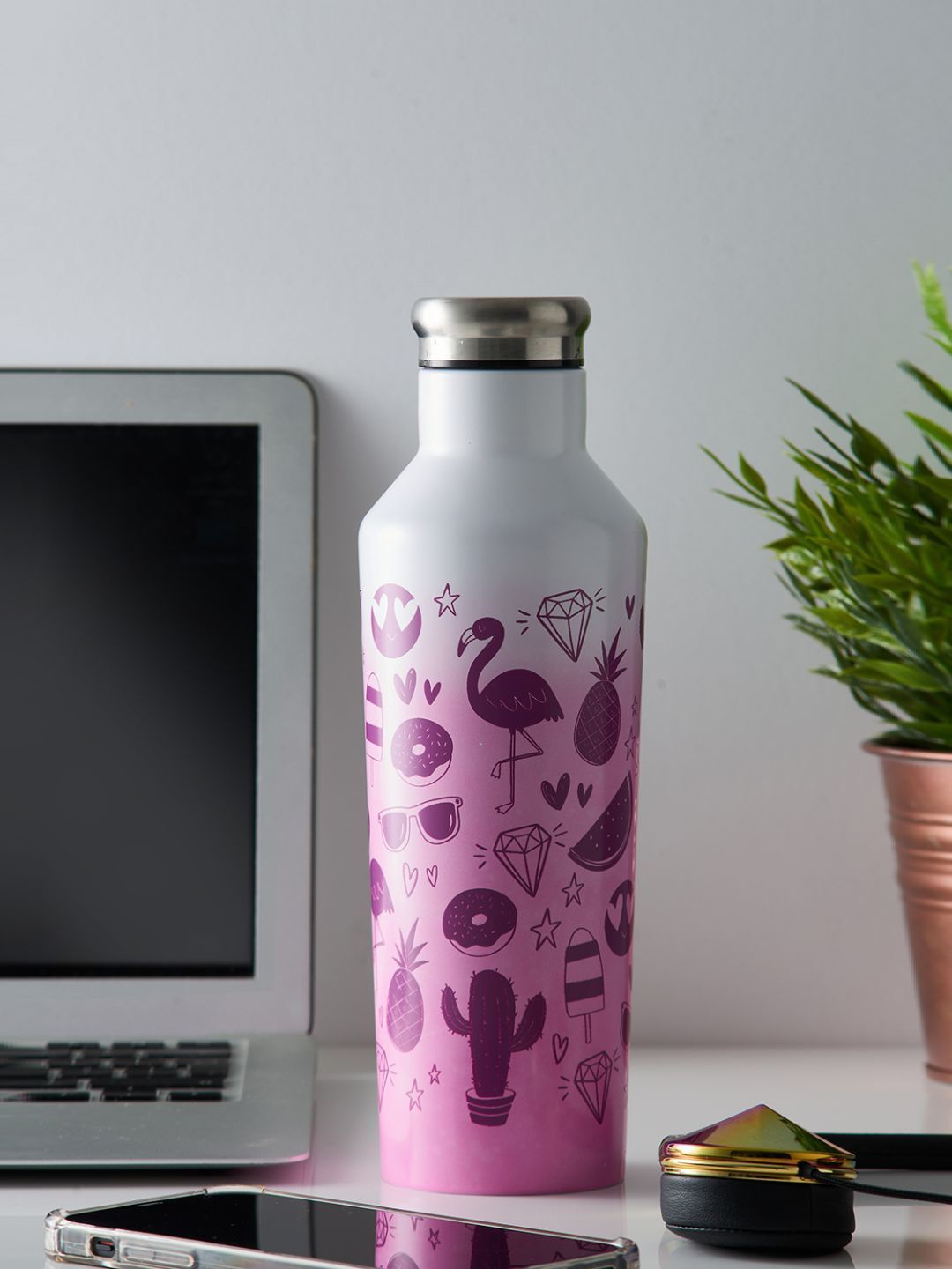 

TYPHOON White Printed Water Bottle
