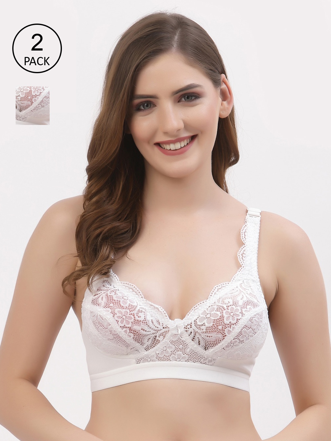Floret 2 White Floral t-shirt Bra