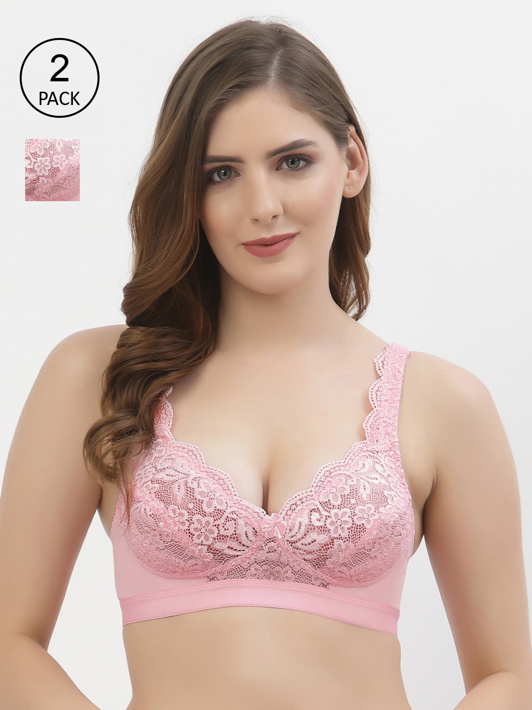 Floret Pink Floral Bra