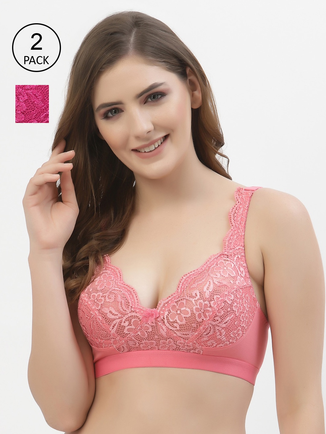 

Floret Rose & Magenta Floral Pack Of 2 Bra