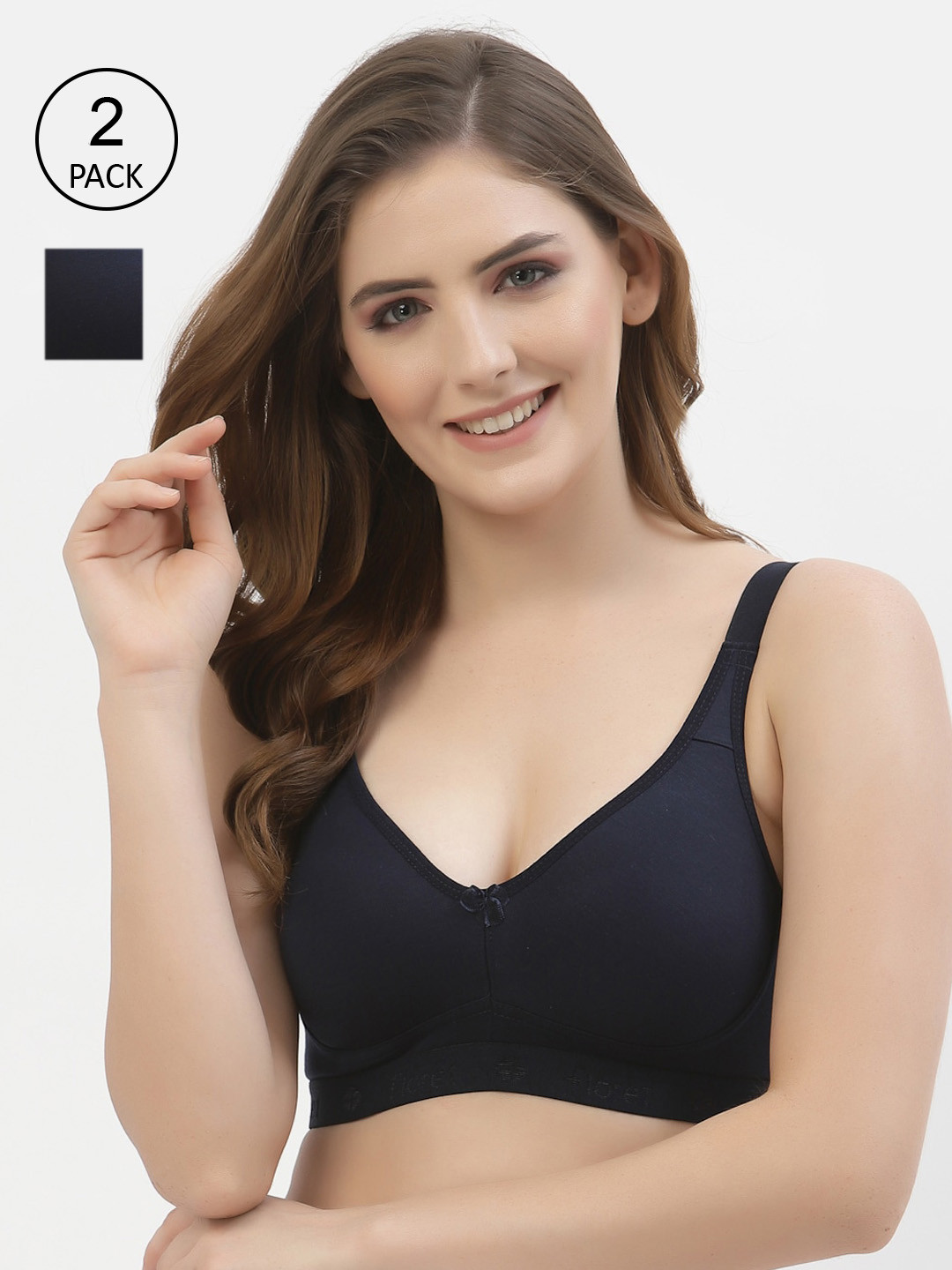 

Floret Navy Blue Pack Of 2 Bra