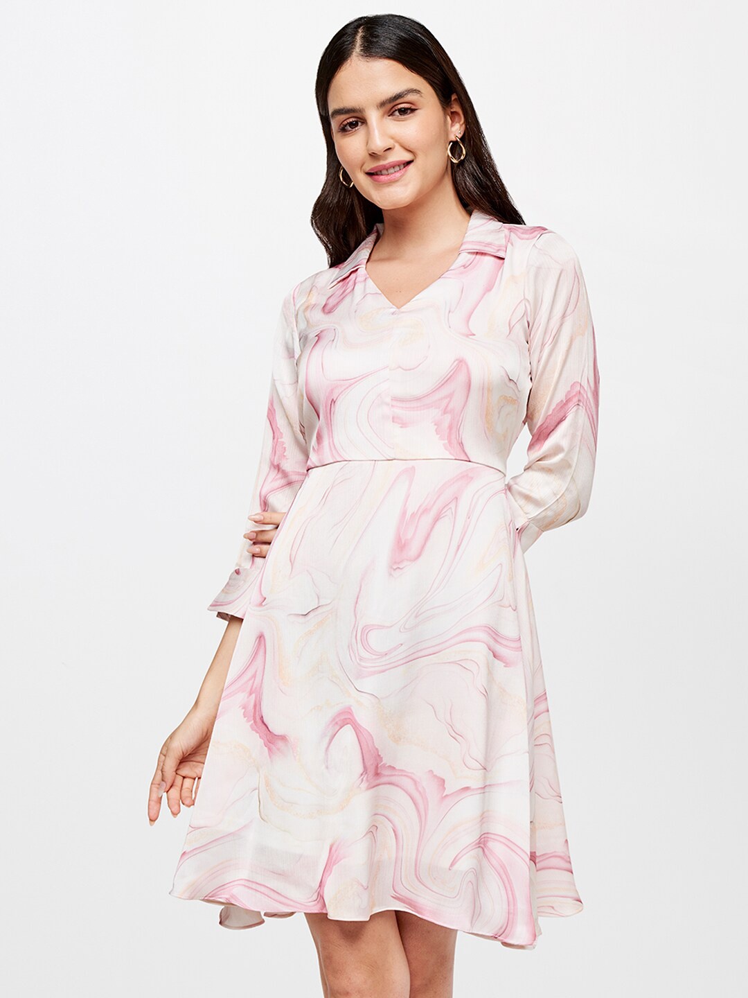 

AND Women Pink Floral Dress