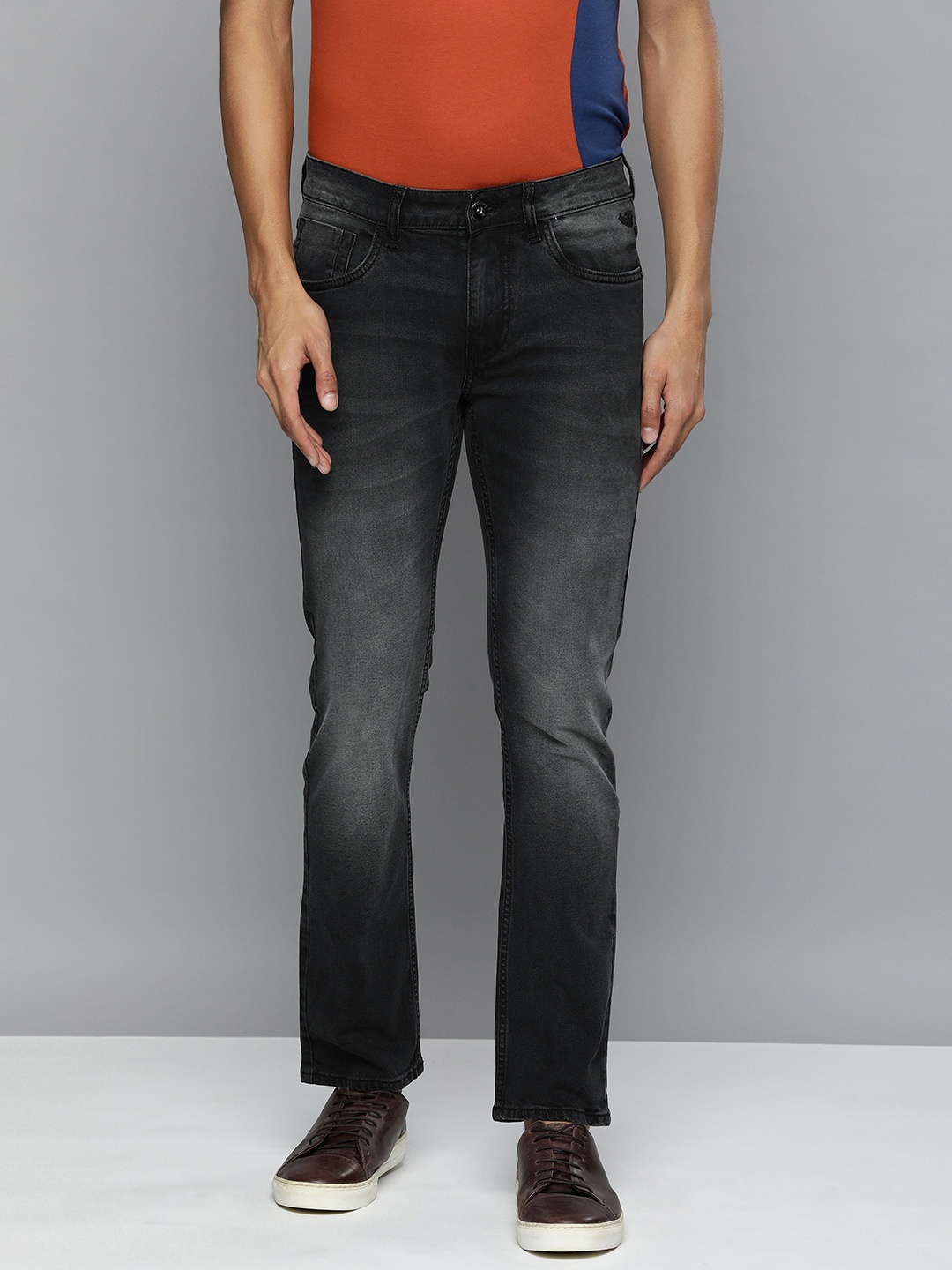 

Flying Machine Men Grey Slim Fit High-Rise Heavy Fade Stretchable Jeans