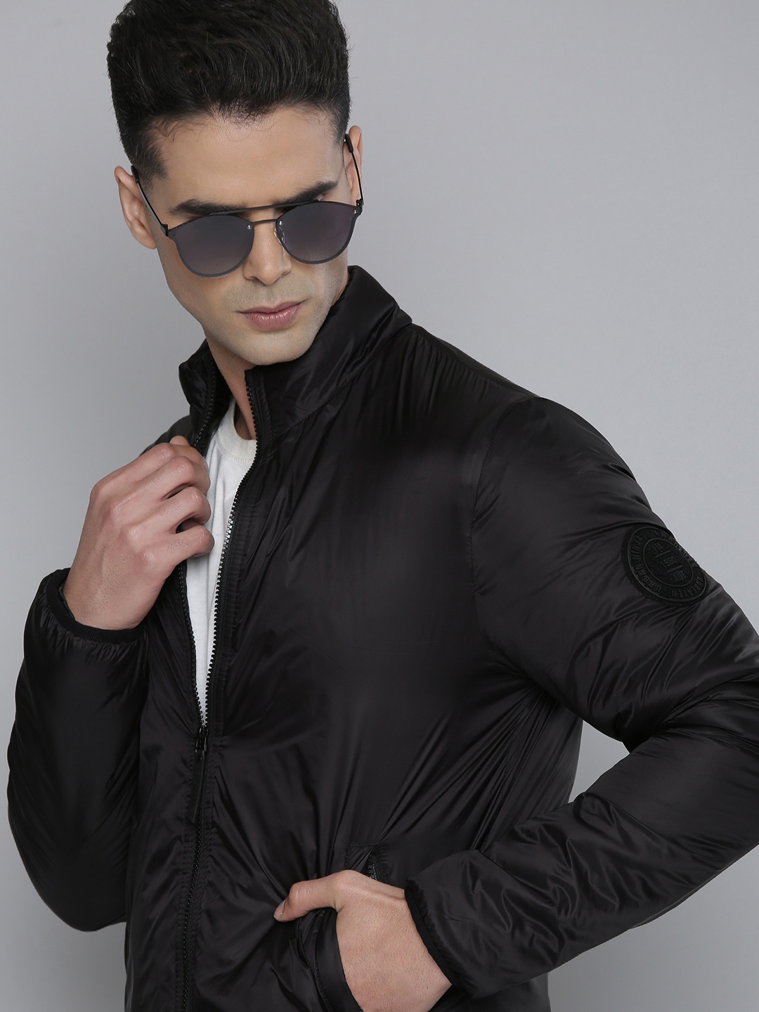 

Flying Machine Men Black Bomber Jacket