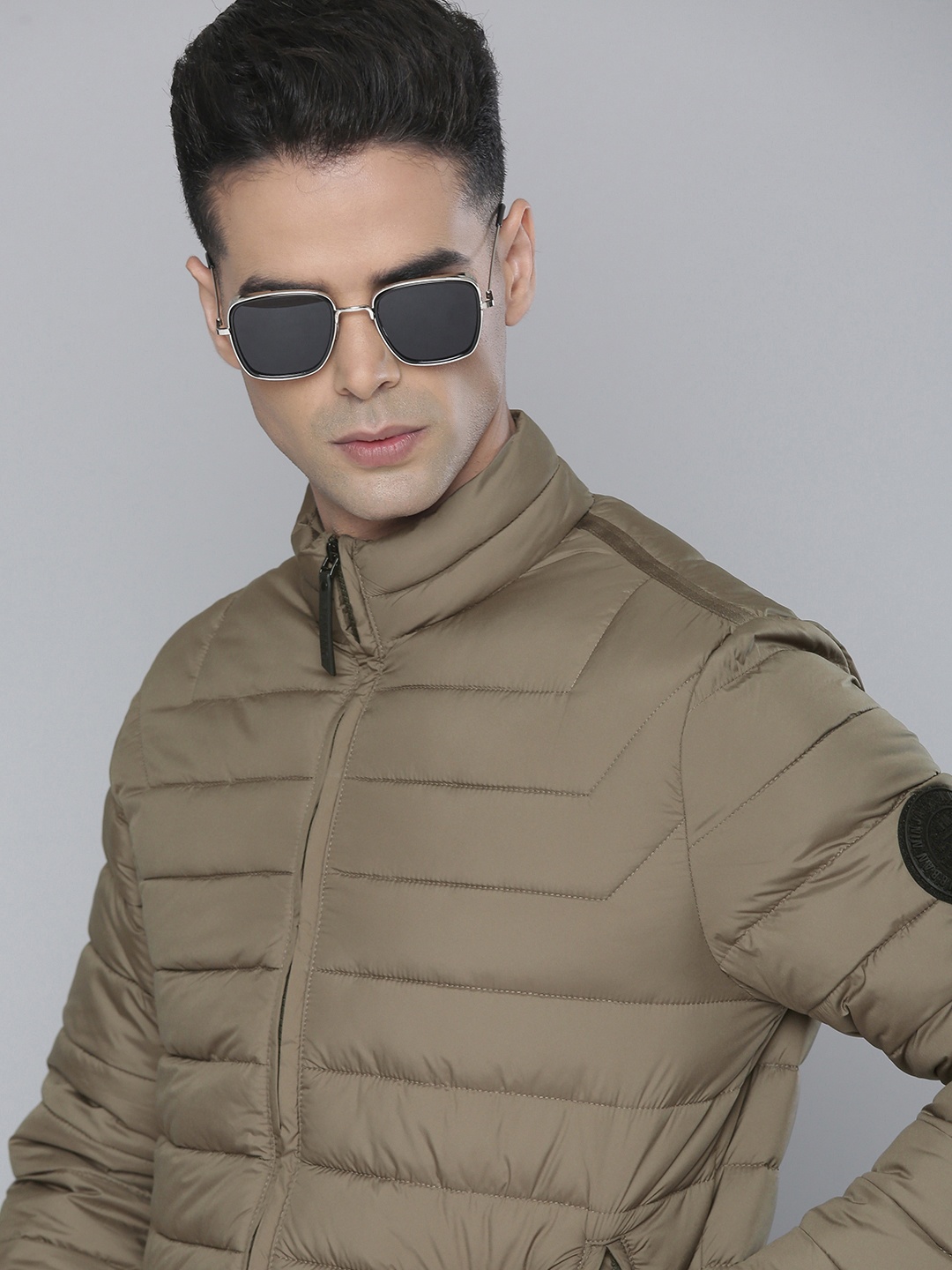

Flying Machine Men Olive Green Padded Jacket