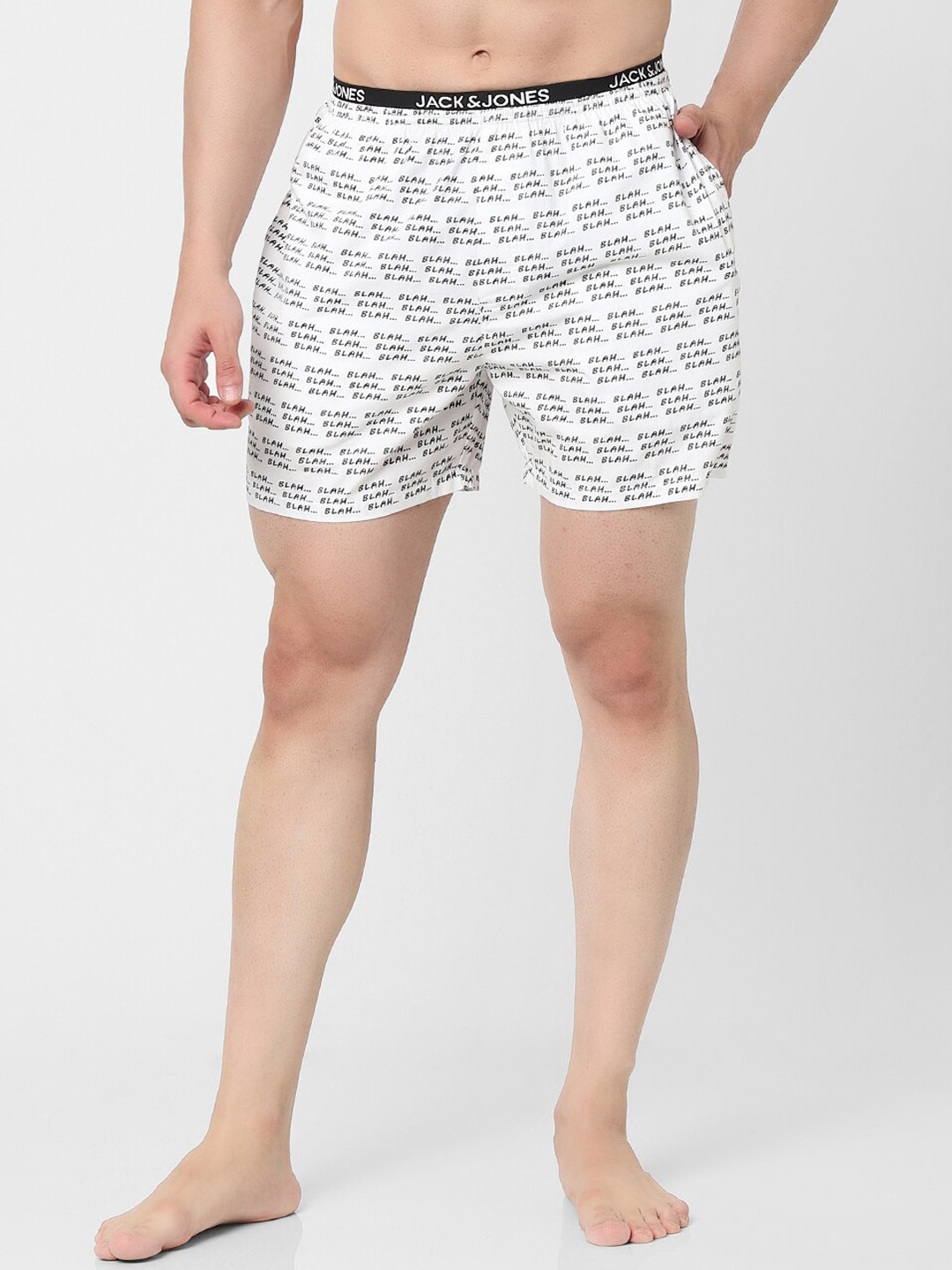 

Jack & Jones Men White "Blah" Printed Boxers