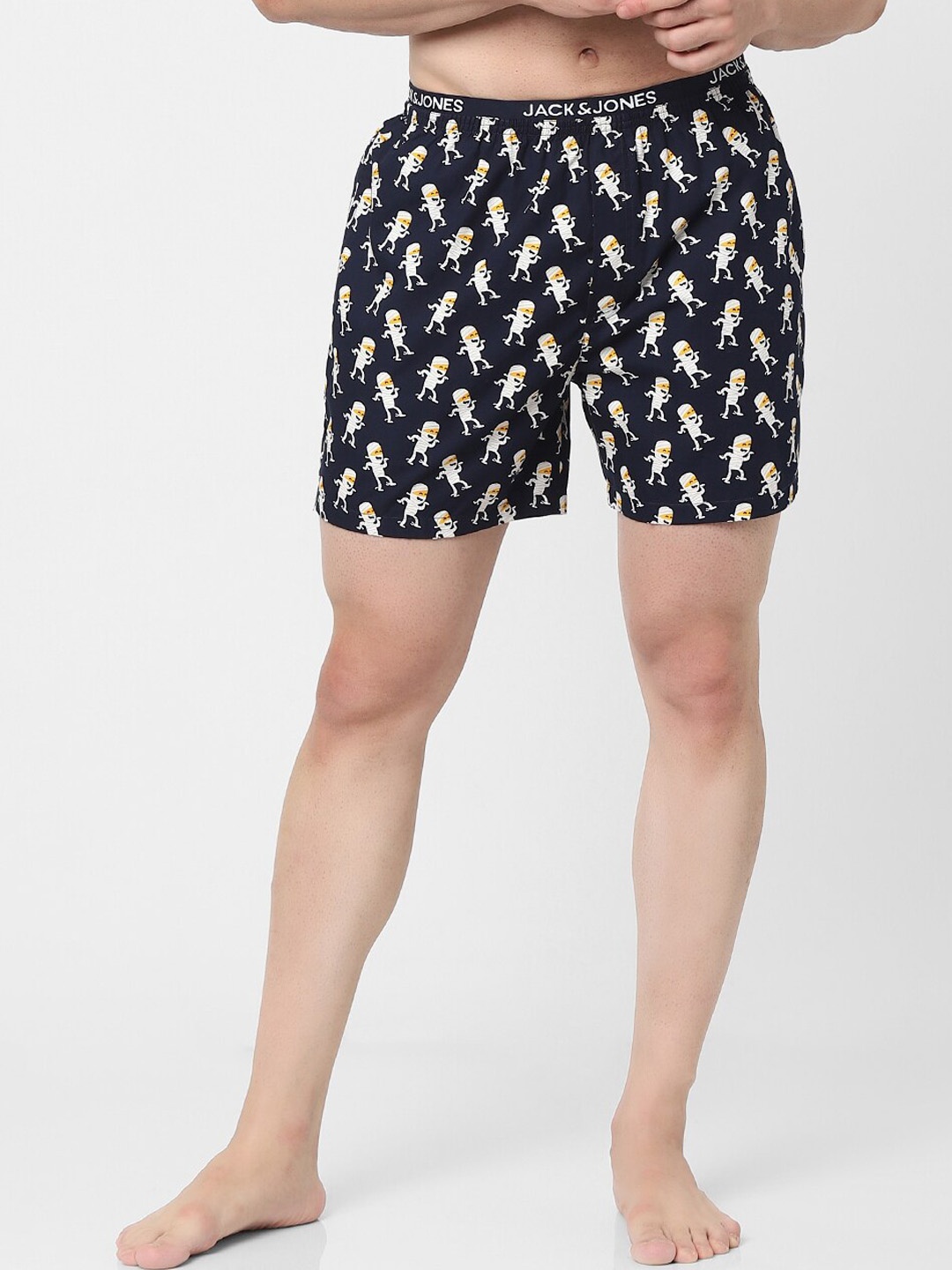 Jack & Jones Men Blue Printed Boxers